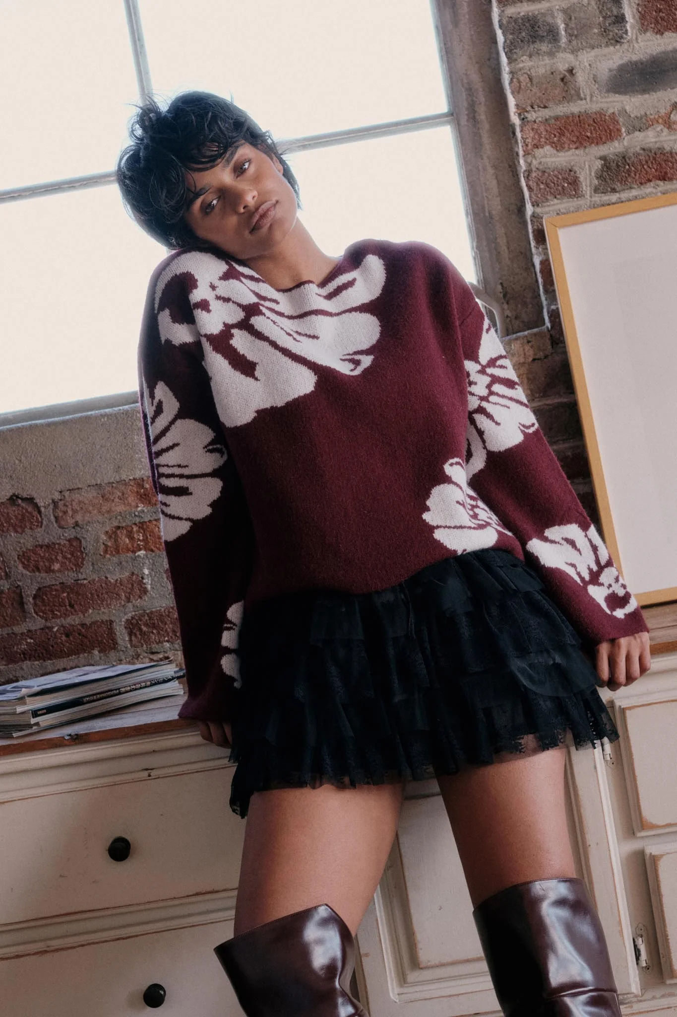 Dolled Up Lace and Mesh Tiered Ruffle Mini Skirt - Image 3
