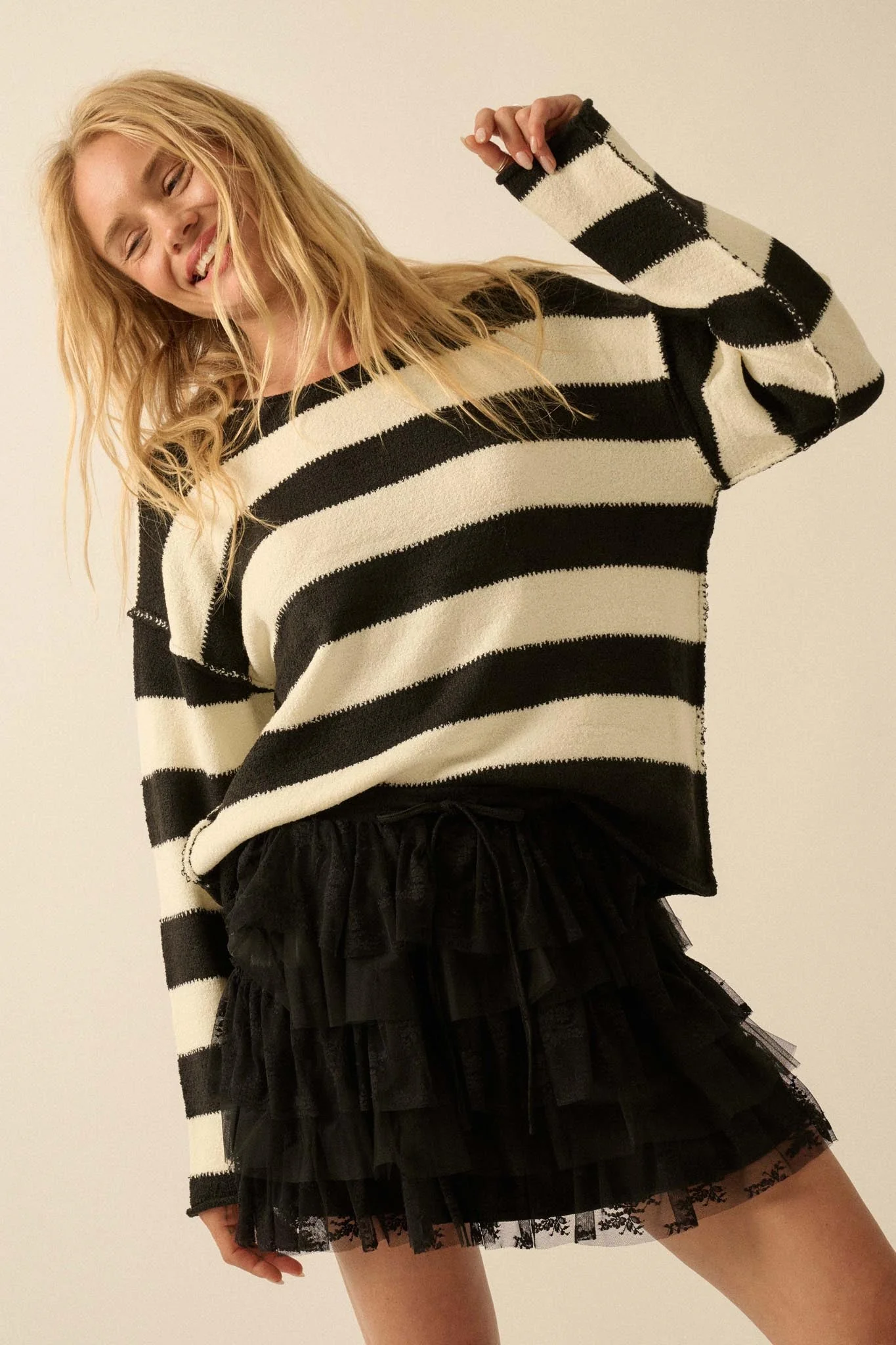 Dolled Up Lace and Mesh Tiered Ruffle Mini Skirt - Image 7