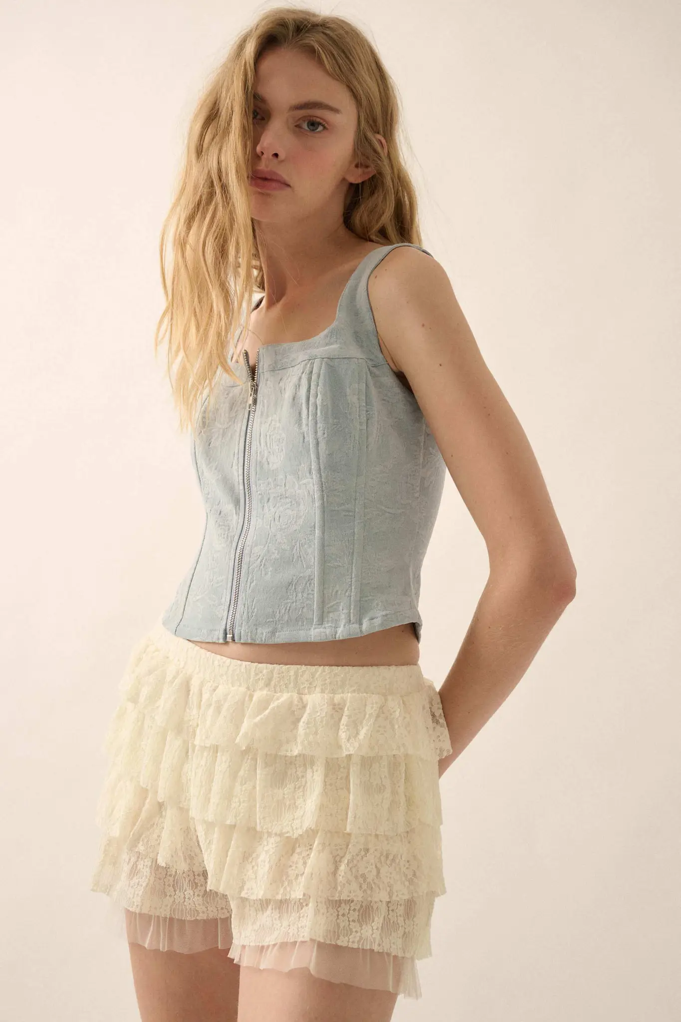 Dolly Dear Ruffled Lace and Mesh Bloomer Shorts - Image 4