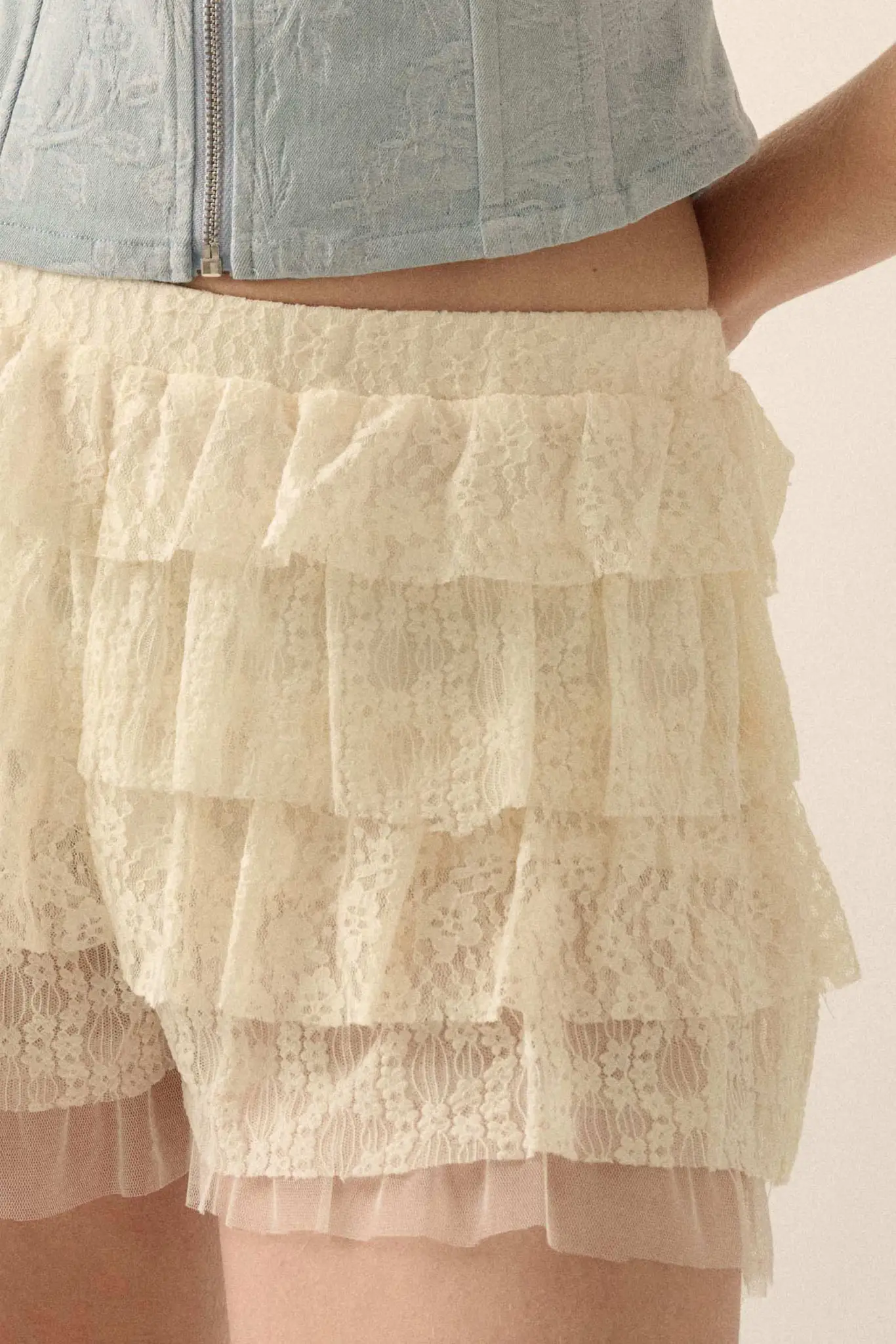Dolly Dear Ruffled Lace and Mesh Bloomer Shorts - Image 5