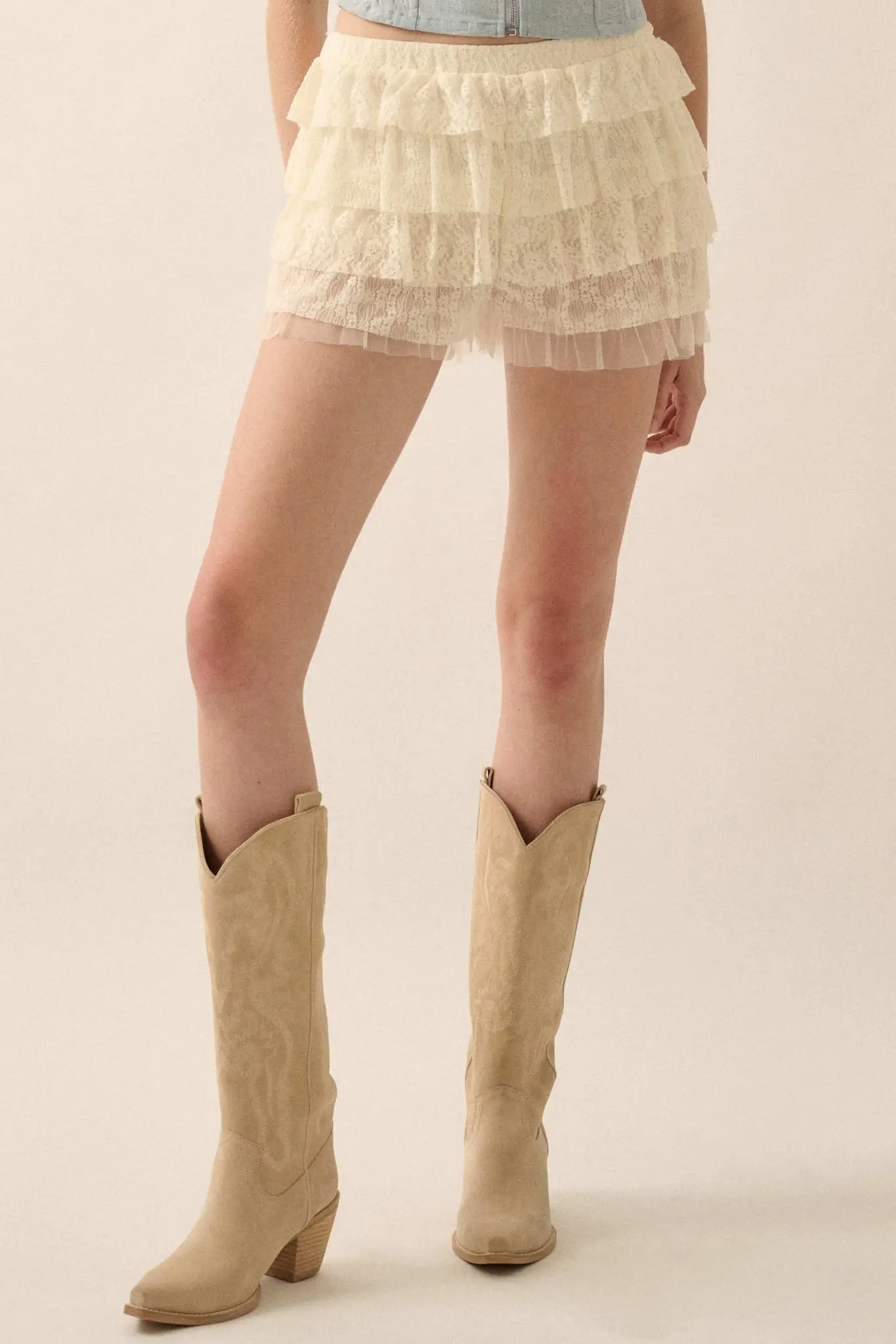 Dolly Dear Ruffled Lace and Mesh Bloomer Shorts - Image 7