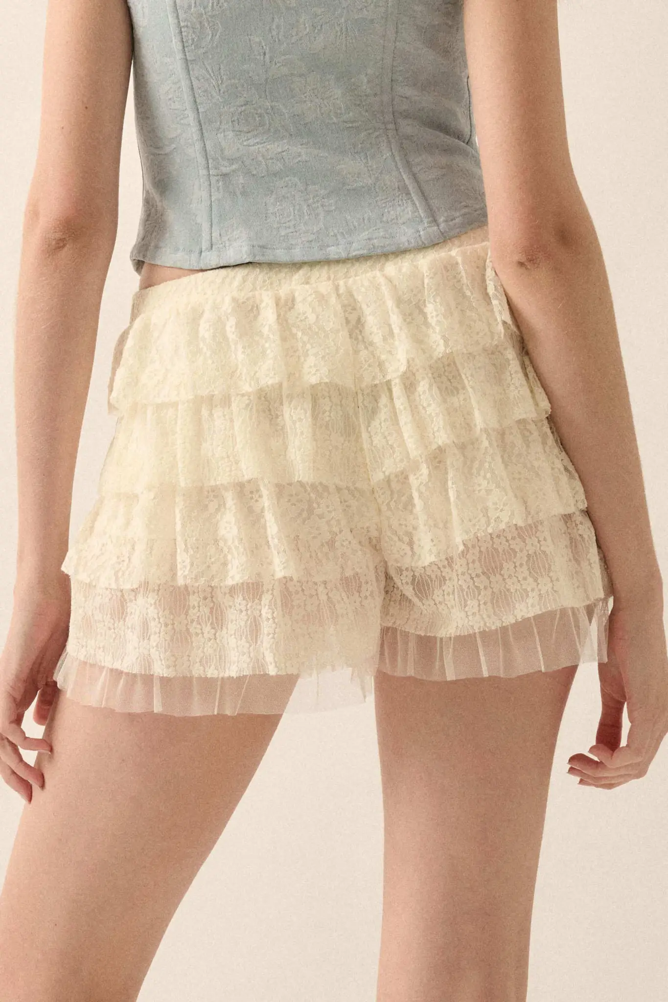 Dolly Dear Ruffled Lace and Mesh Bloomer Shorts - Image 9