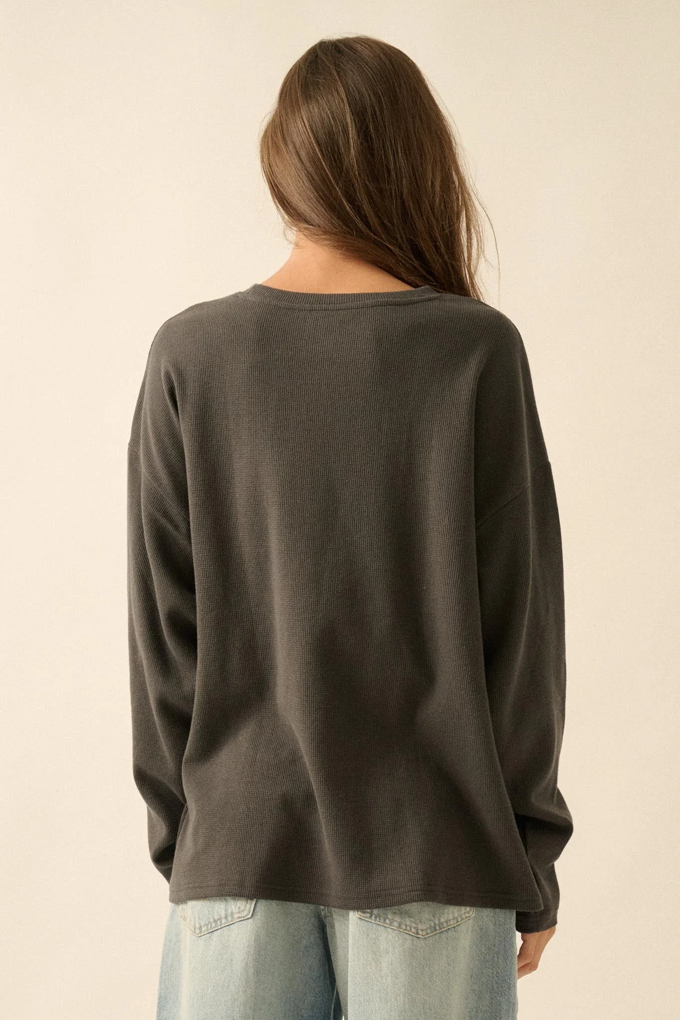 Don't Cry Cowboy Oversize Thermal Graphic Top - Image 9