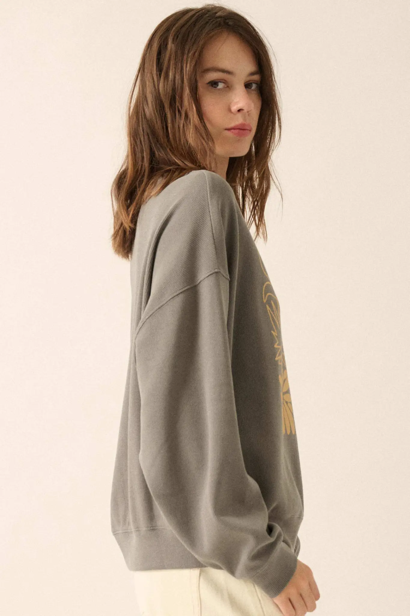 Doodle Garden Oversize Thermal Graphic Top - Image 5