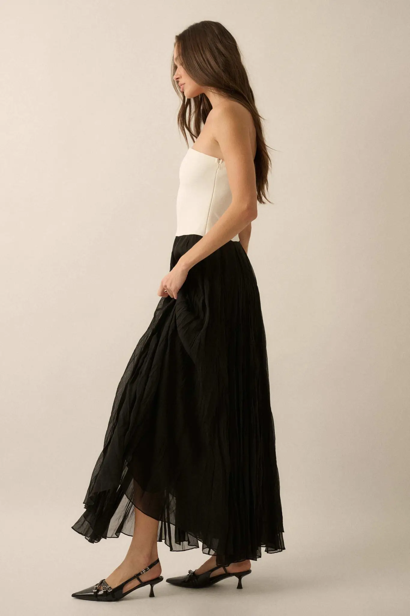 Double Take Colorblock Strapless Maxi Dress - Image 11