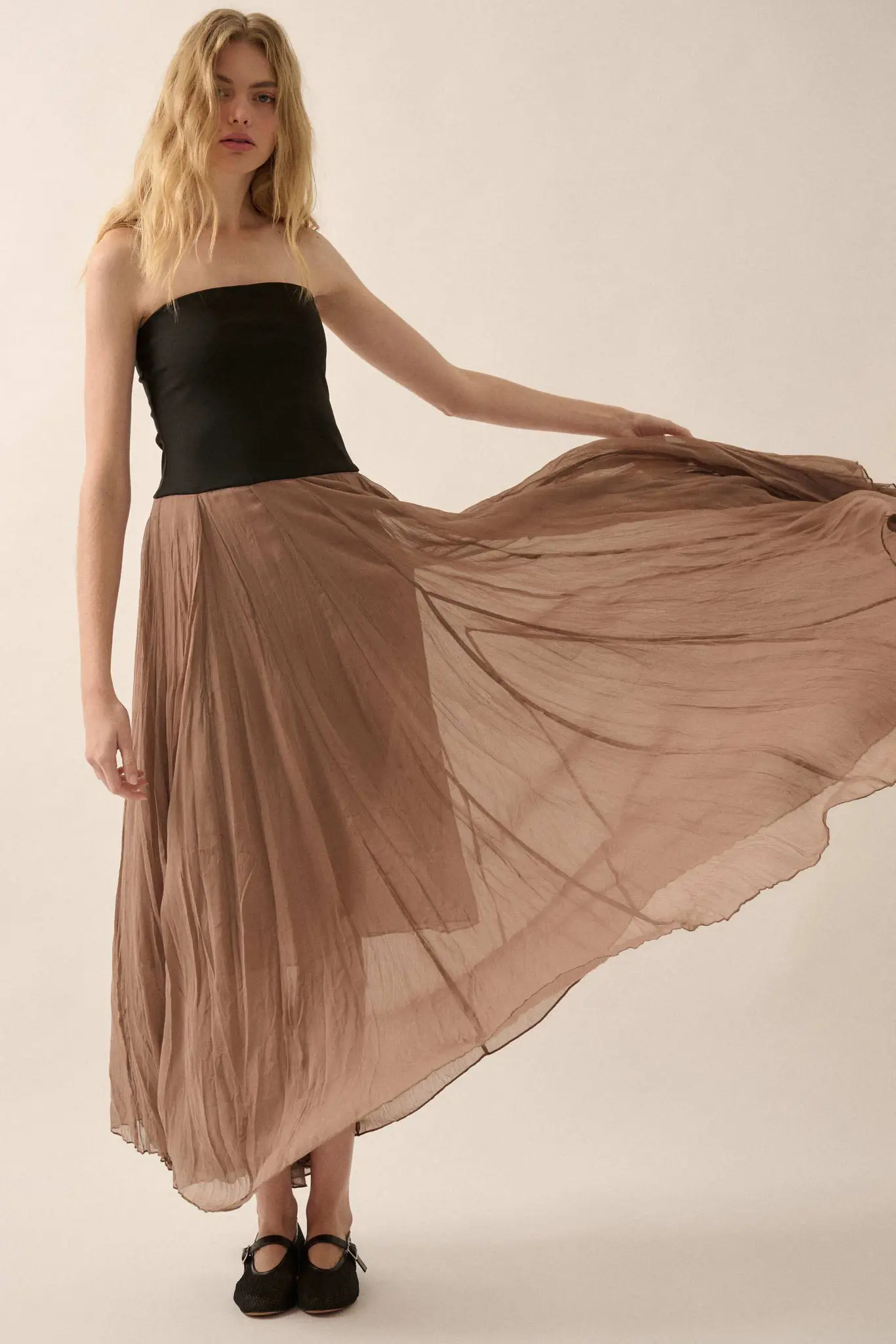 Double Take Colorblock Strapless Maxi Dress - Image 3