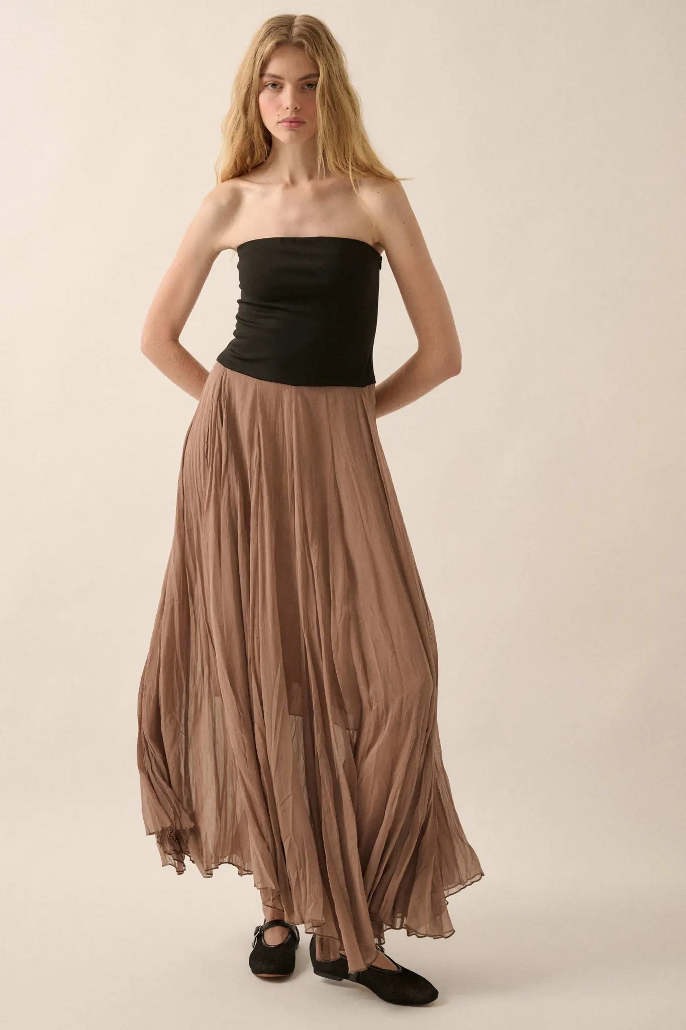 Double Take Colorblock Strapless Maxi Dress - Image 5