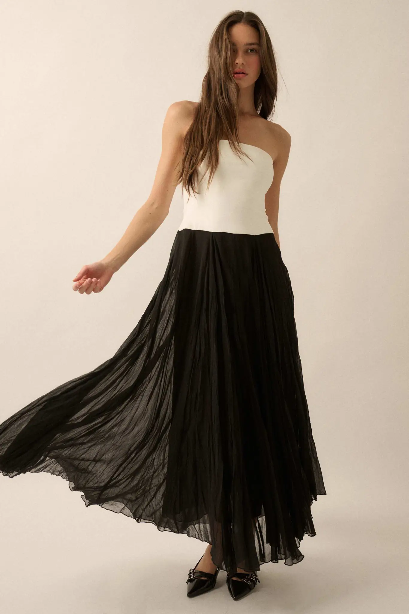 Double Take Colorblock Strapless Maxi Dress - Image 7