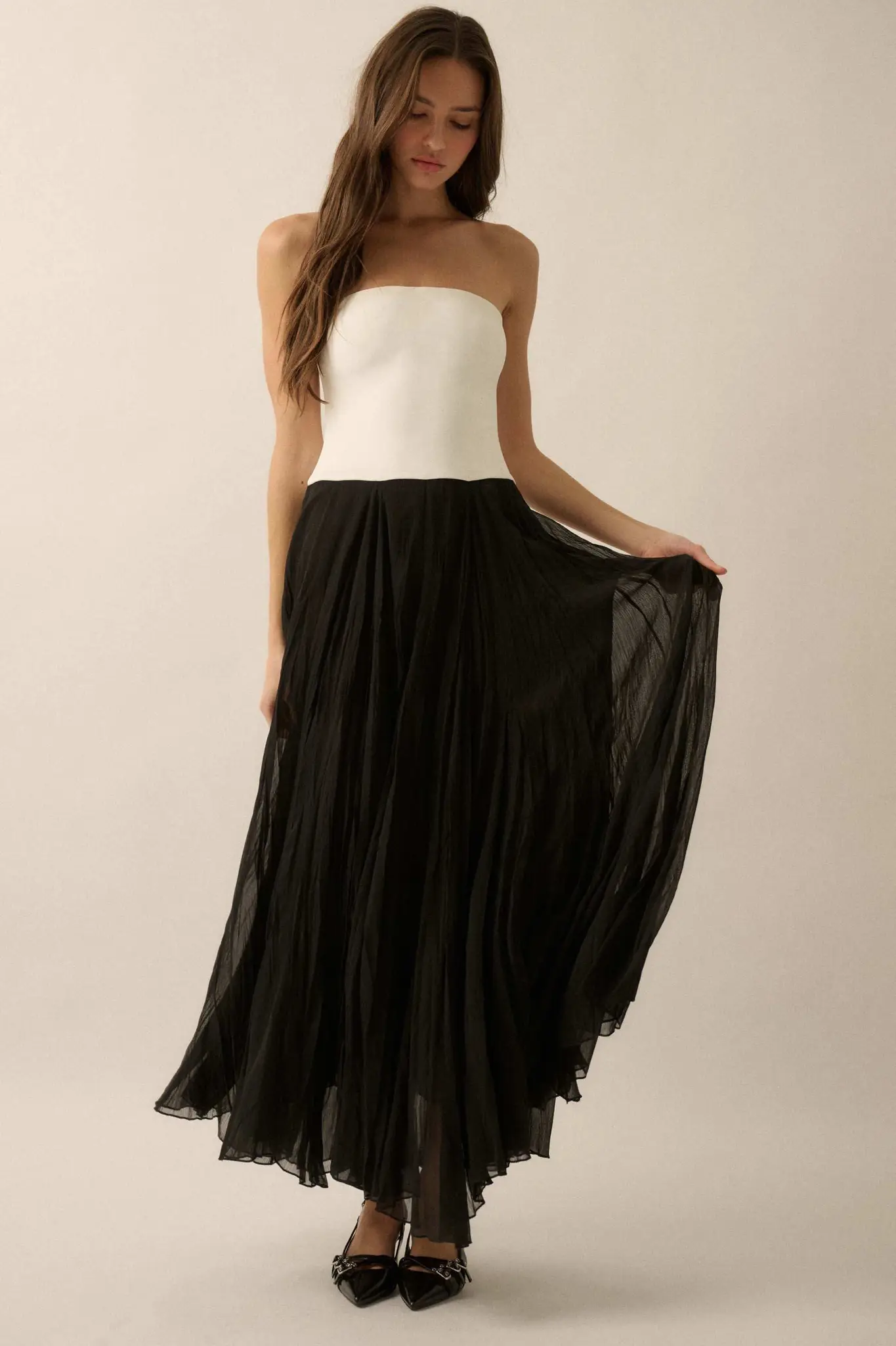 Double Take Colorblock Strapless Maxi Dress - Image 9