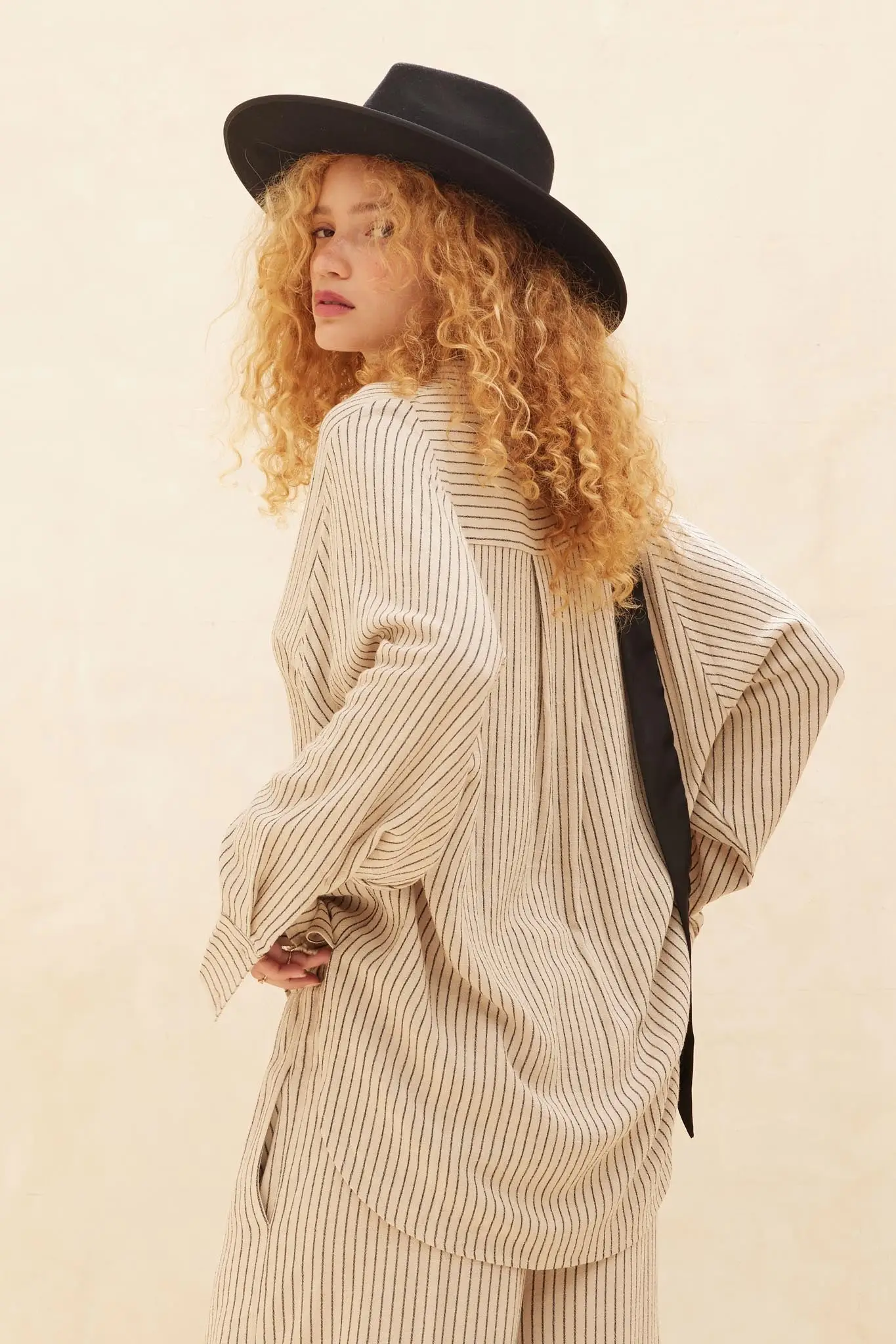 Down the Line Oversize Pinstripe Button-Up Shirt - Image 6