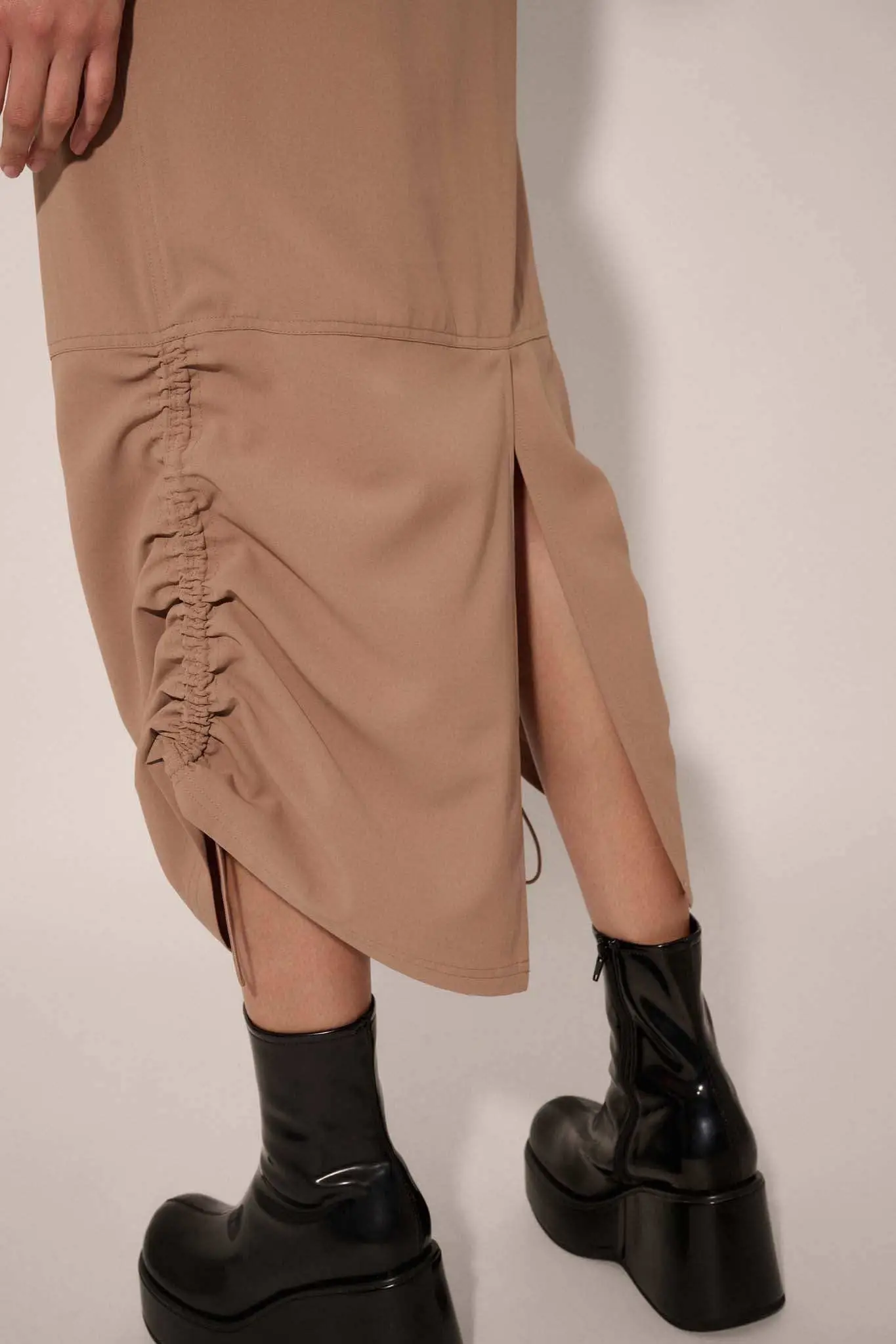 Draw Me In Ruched Drawstring Maxi Skirt - Image 12