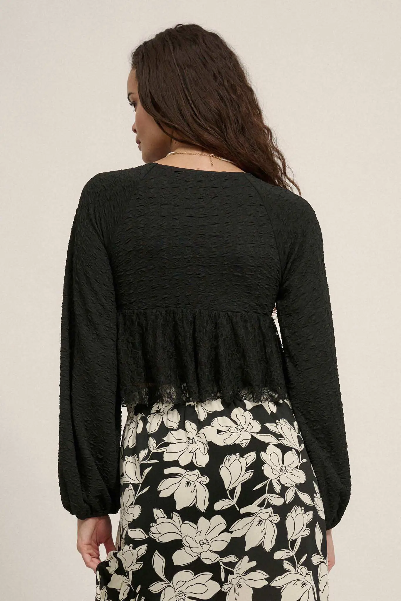 Dream Dolly Lace Ruffle Textured Peasant Top - Image 2