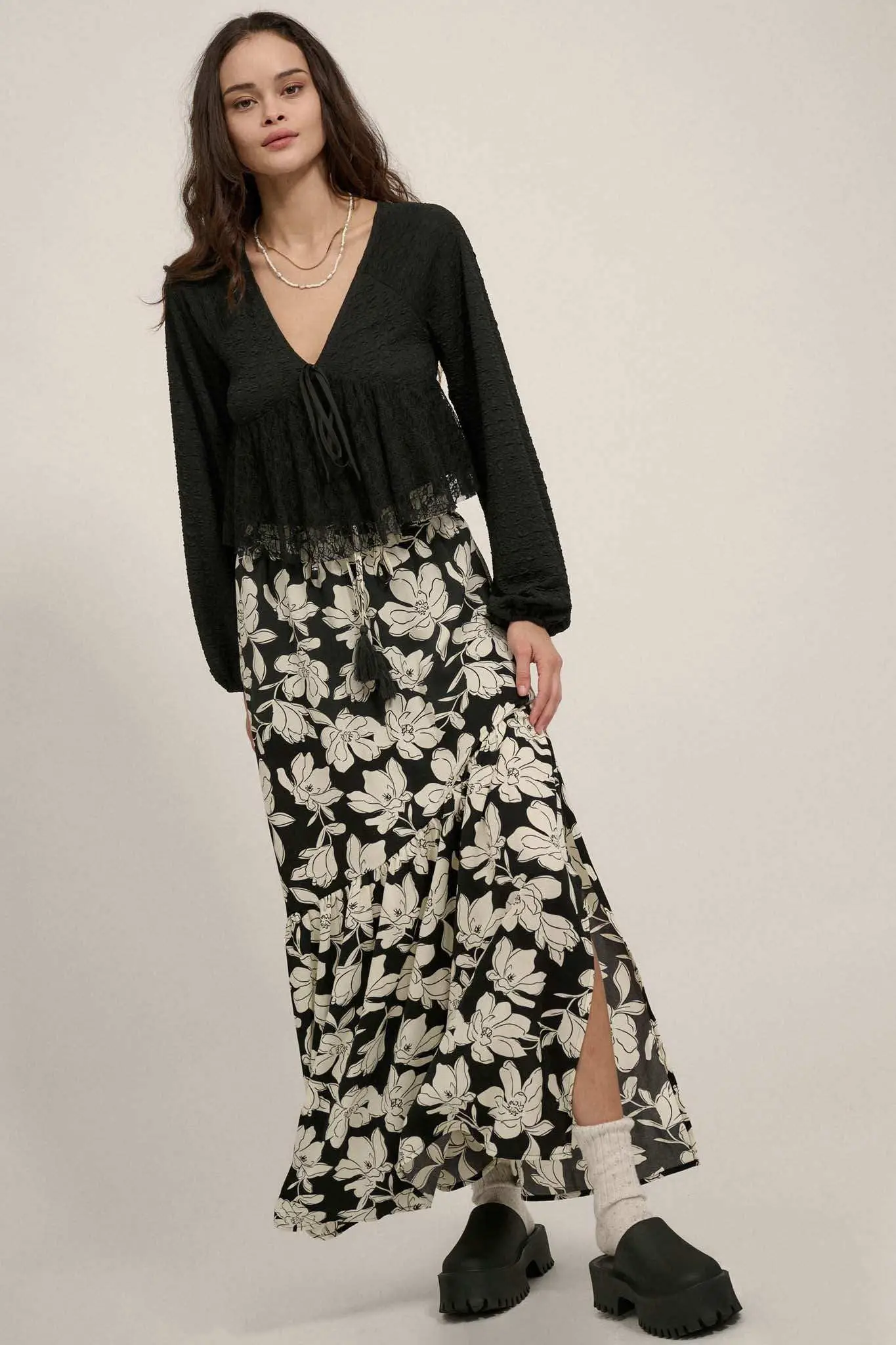 Dream Dolly Lace Ruffle Textured Peasant Top - Image 5