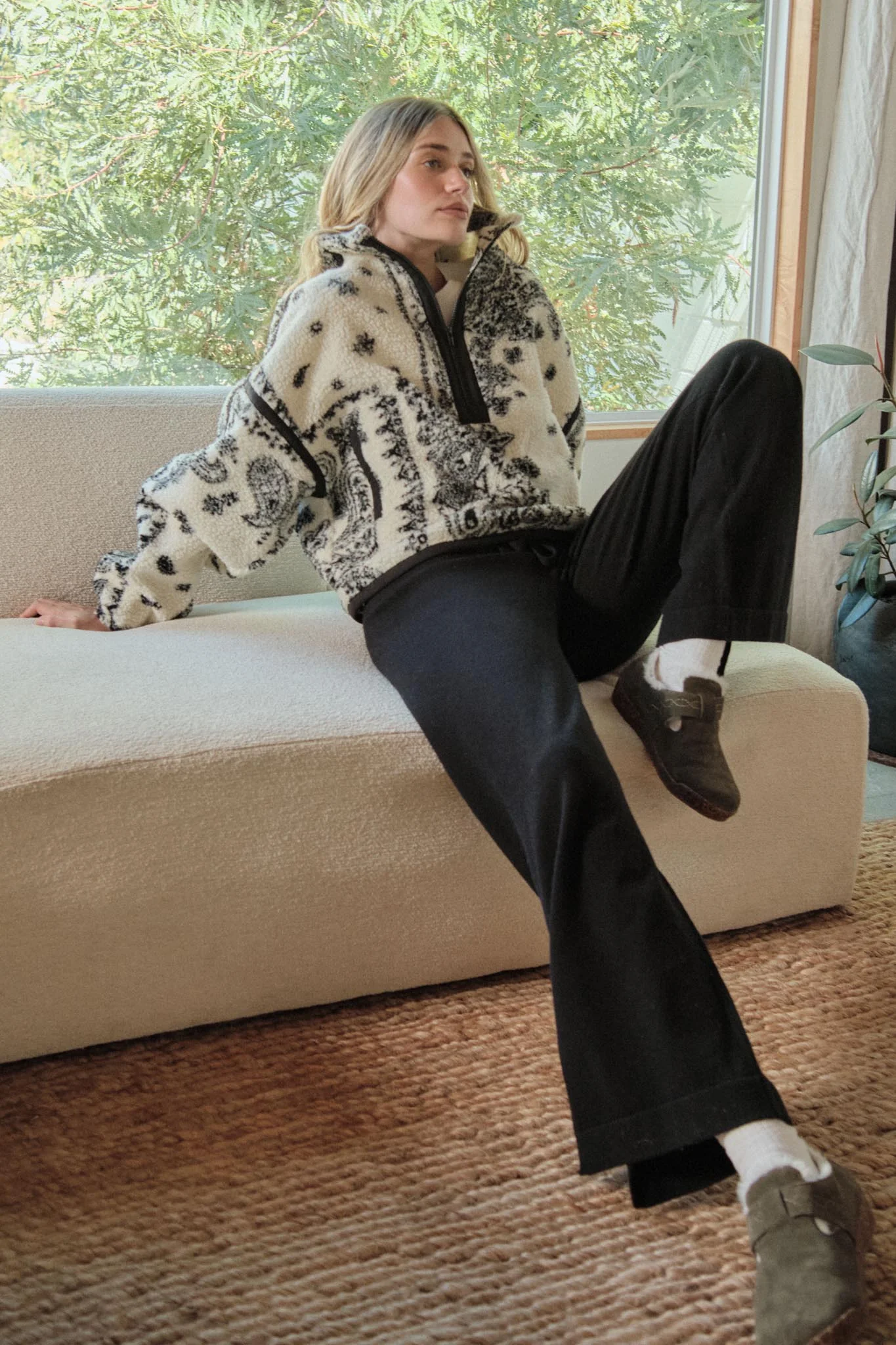 Dream On Paisley-Print Fleece Half-Zip Pullover - Image 2
