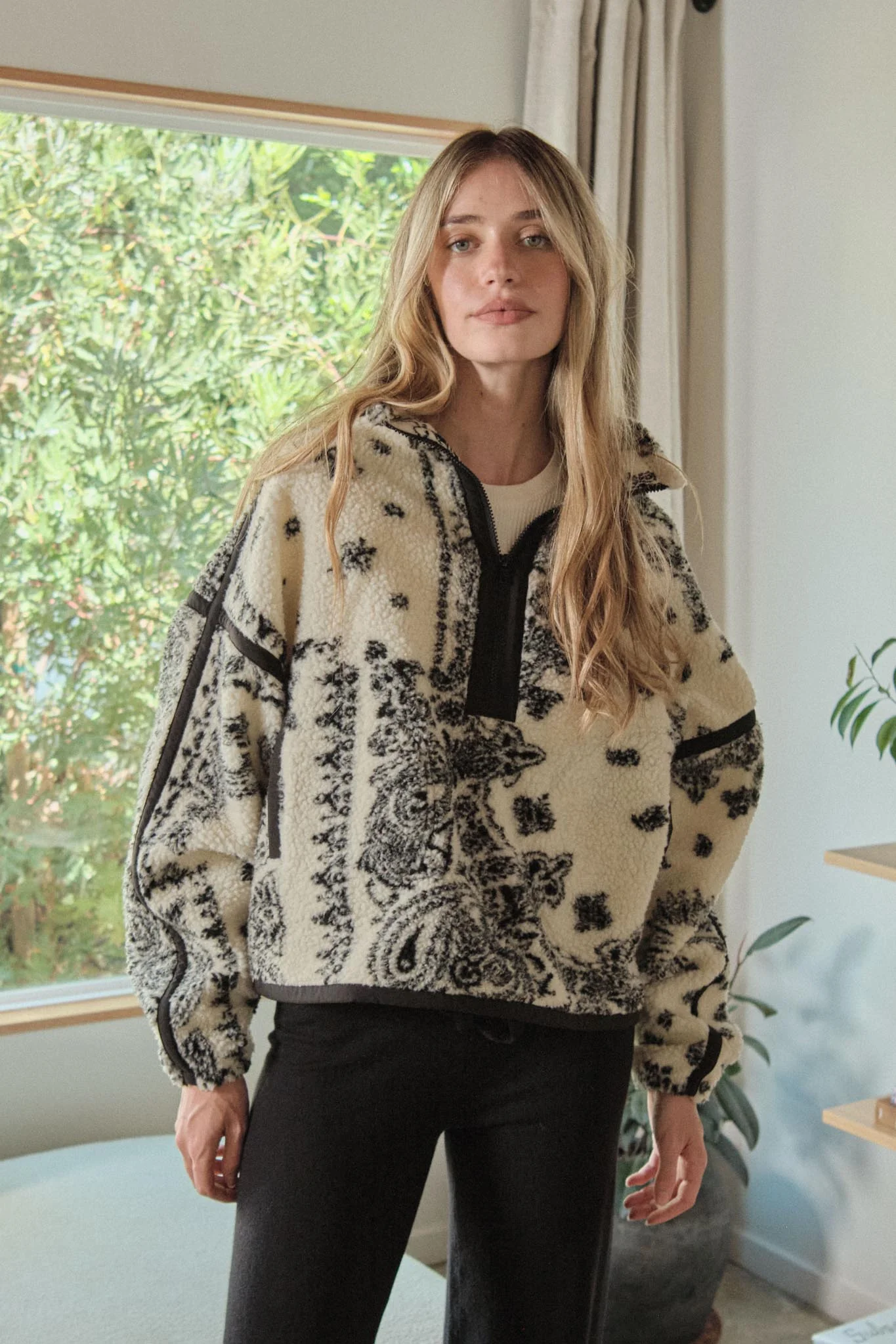 Dream On Paisley-Print Fleece Half-Zip Pullover - Image 3