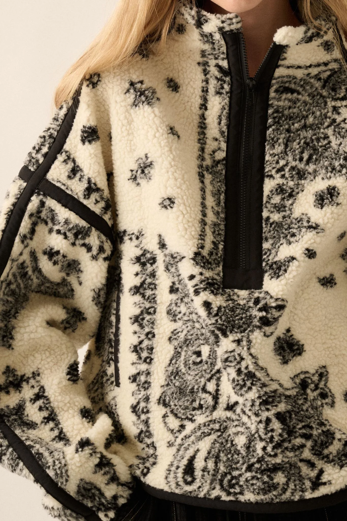 Dream On Paisley-Print Fleece Half-Zip Pullover - Image 6