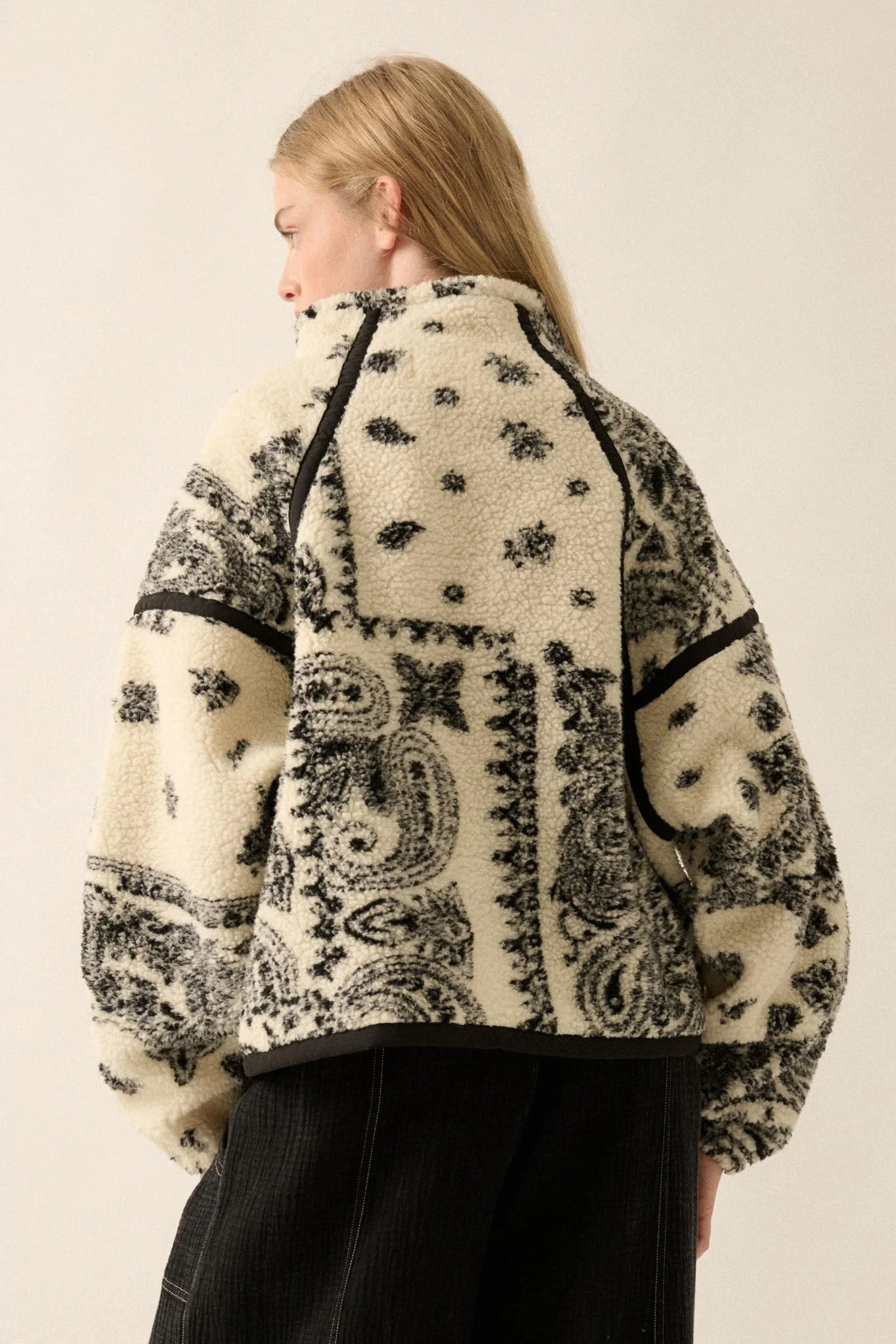 Dream On Paisley-Print Fleece Half-Zip Pullover - Image 9