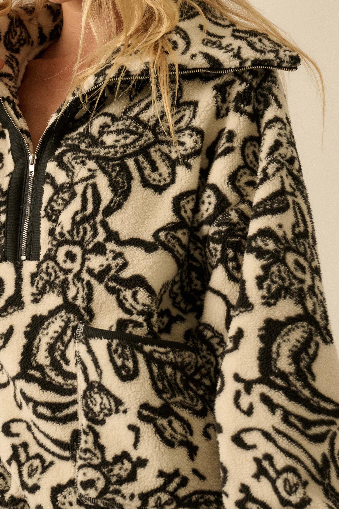 Dream World Paisley Fleece Half-Zip Pullover - Image 4