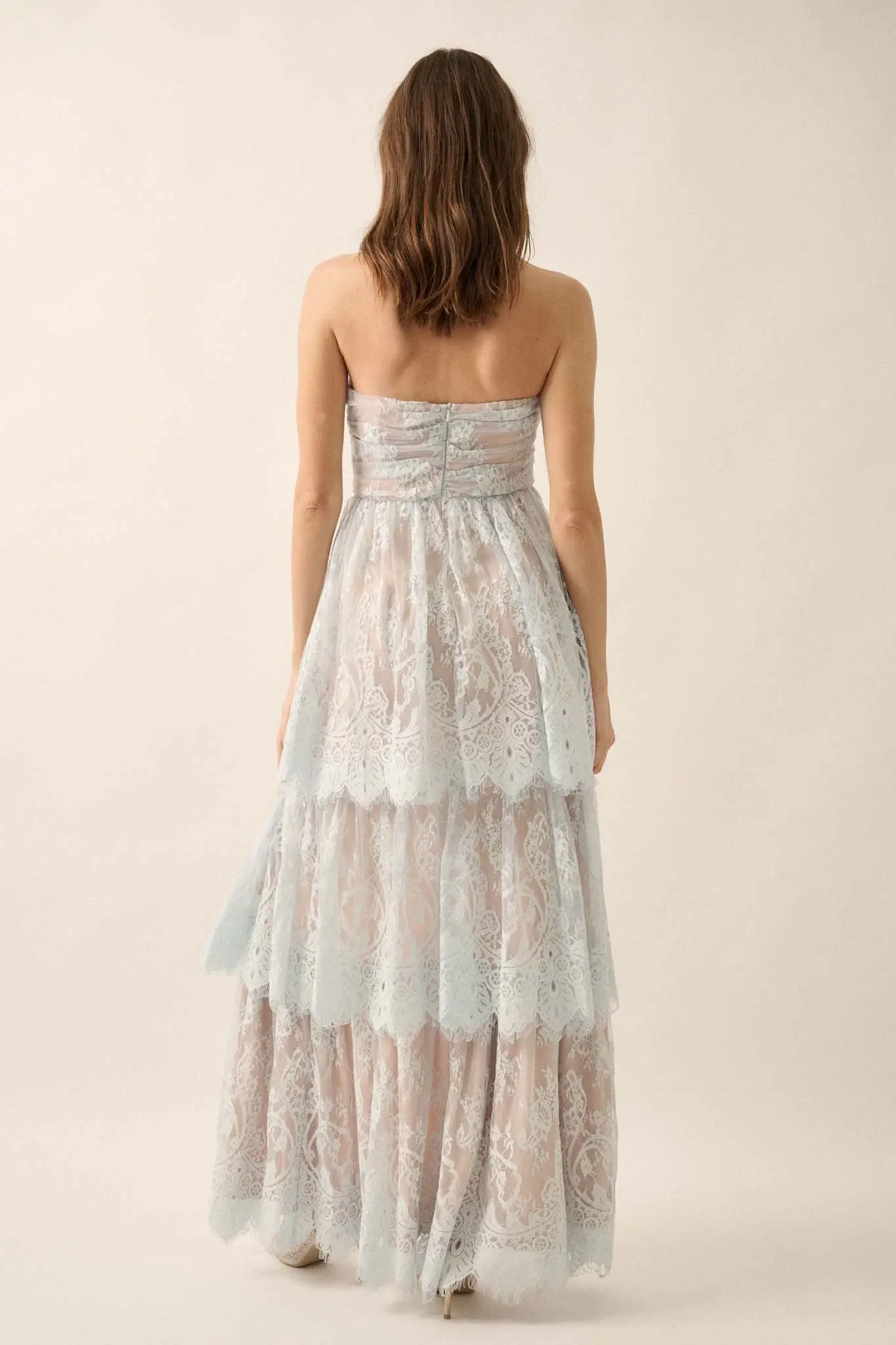 Dreams of Love Layered Lace High-Low Maxi Dress - Image 2