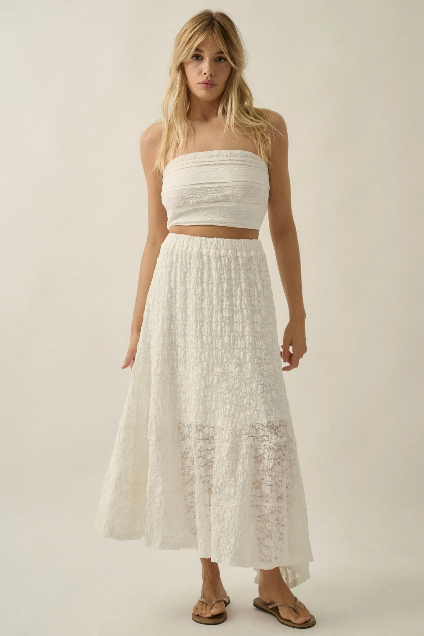 Dreamy Day Floral Lace Asymmetrical Midi Skirt - Image 11