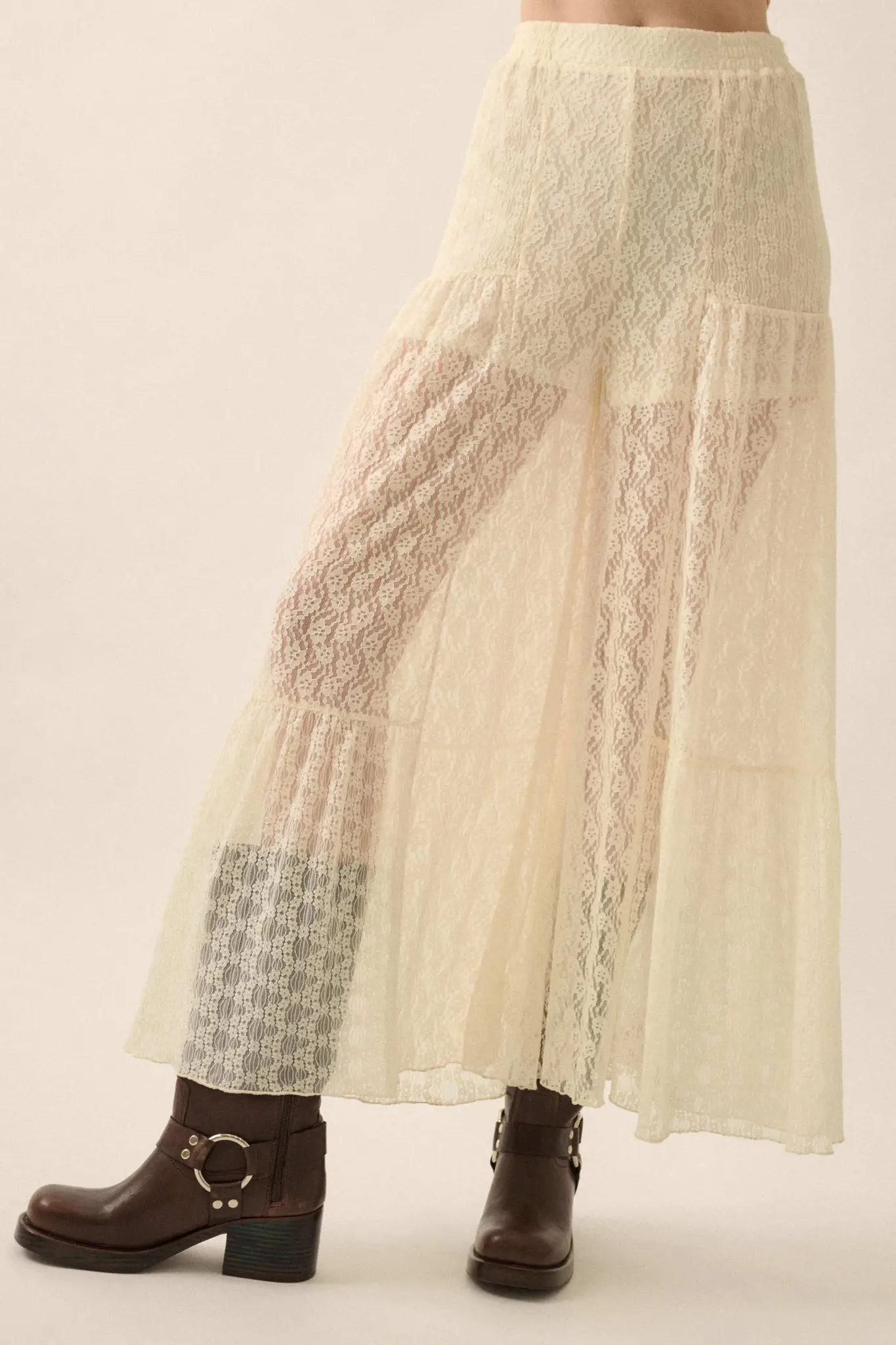 Dreamy Delight Floral Lace Ruffled Wide Leg Pants - Image 5