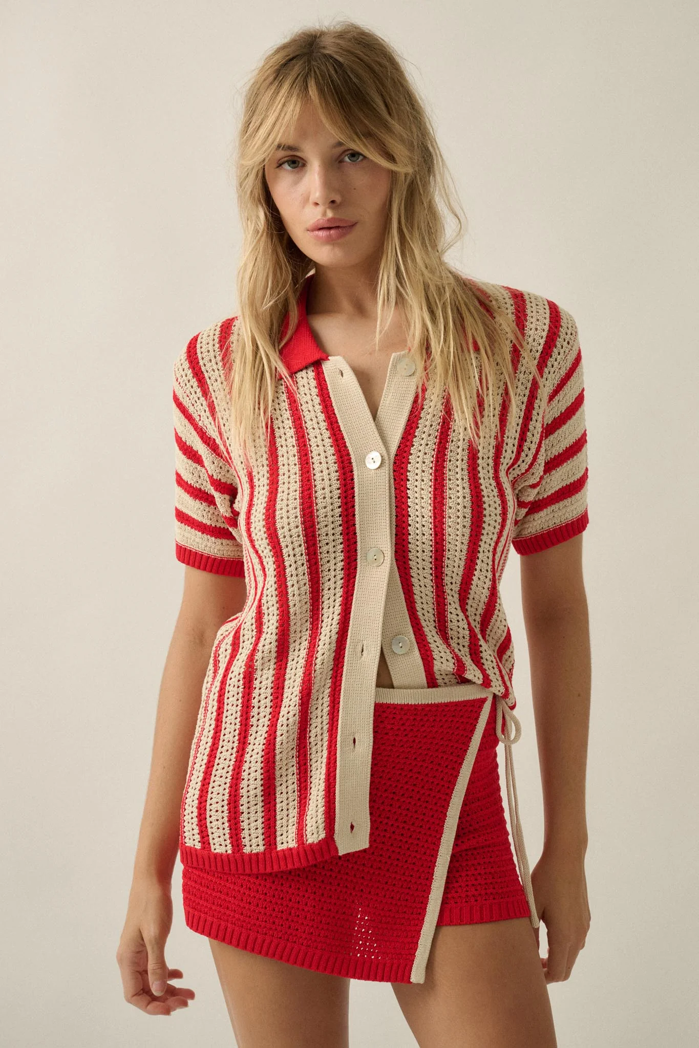 Easy Days Crochet-Knit Wrap Mini Sweater Skort - Image 3