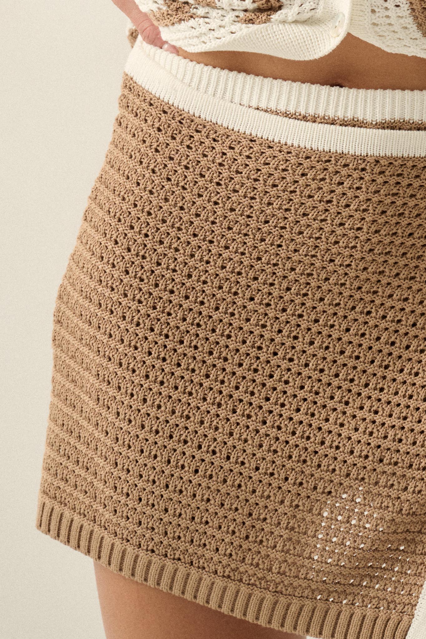 Easy Days Crochet-Knit Wrap Mini Sweater Skort - Image 9