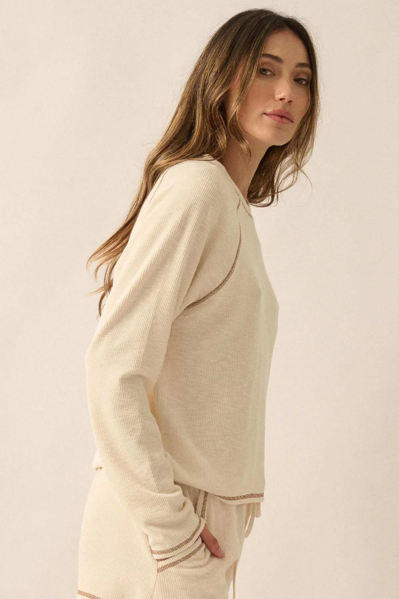 Easy Does It Raglan-Sleeve Rib-Knit Top - Image 11