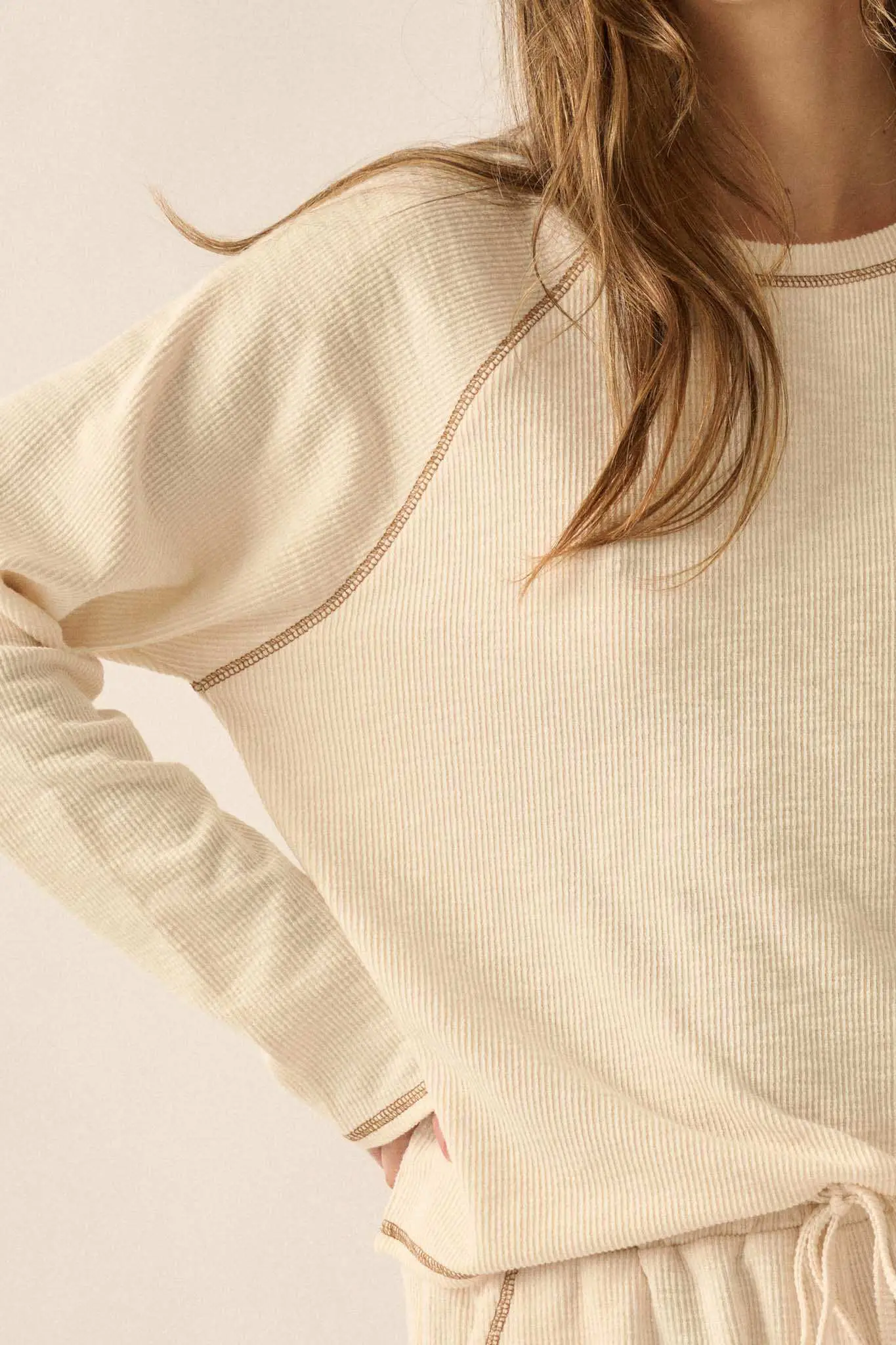Easy Does It Raglan-Sleeve Rib-Knit Top - Image 8