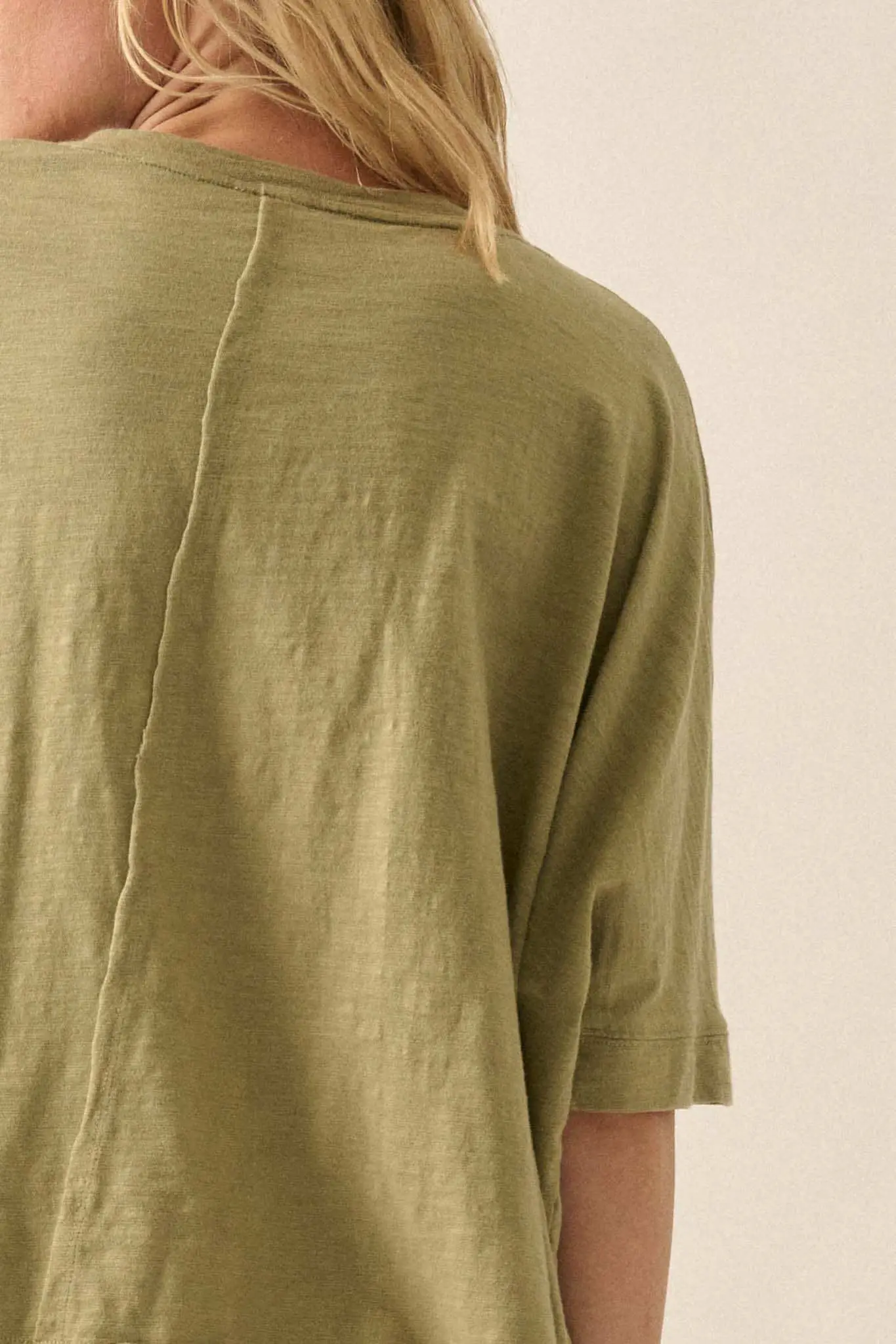 Easy Fit Vintage-Wash Cotton Oversized Boxy Tee - Image 14