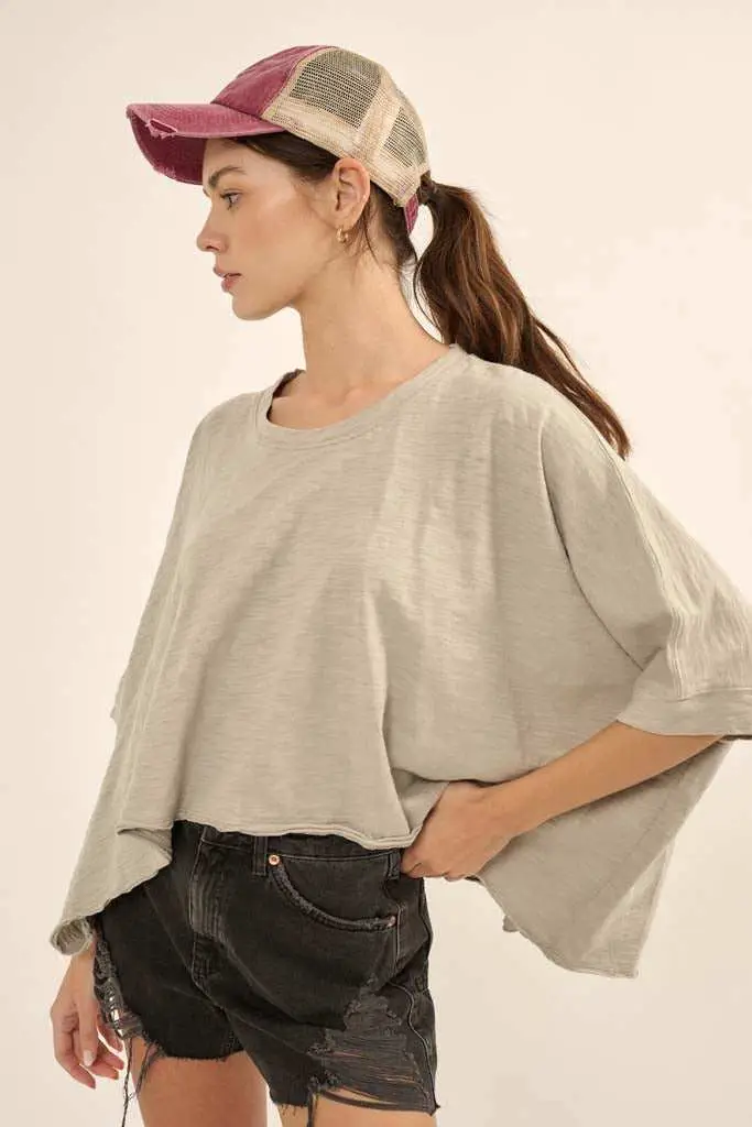 Easy Fit Vintage-Wash Cotton Oversized Boxy Tee - Image 24