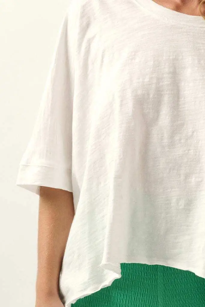 Easy Fit Vintage-Wash Cotton Oversized Boxy Tee - Image 28