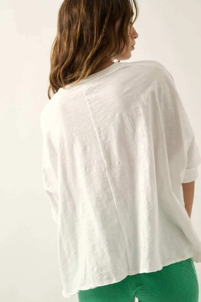 Easy Fit Vintage-Wash Cotton Oversized Boxy Tee - Image 30