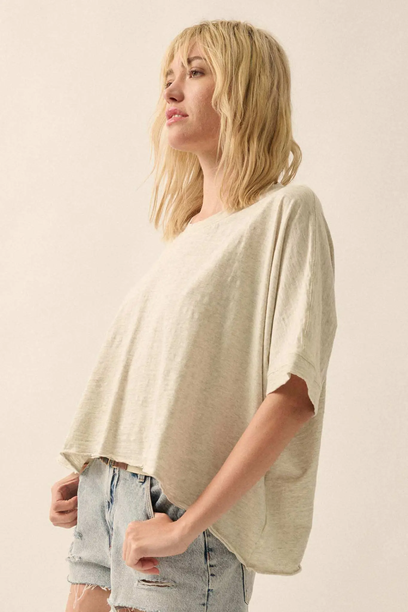 Easy Fit Vintage-Wash Cotton Oversized Boxy Tee - Image 9