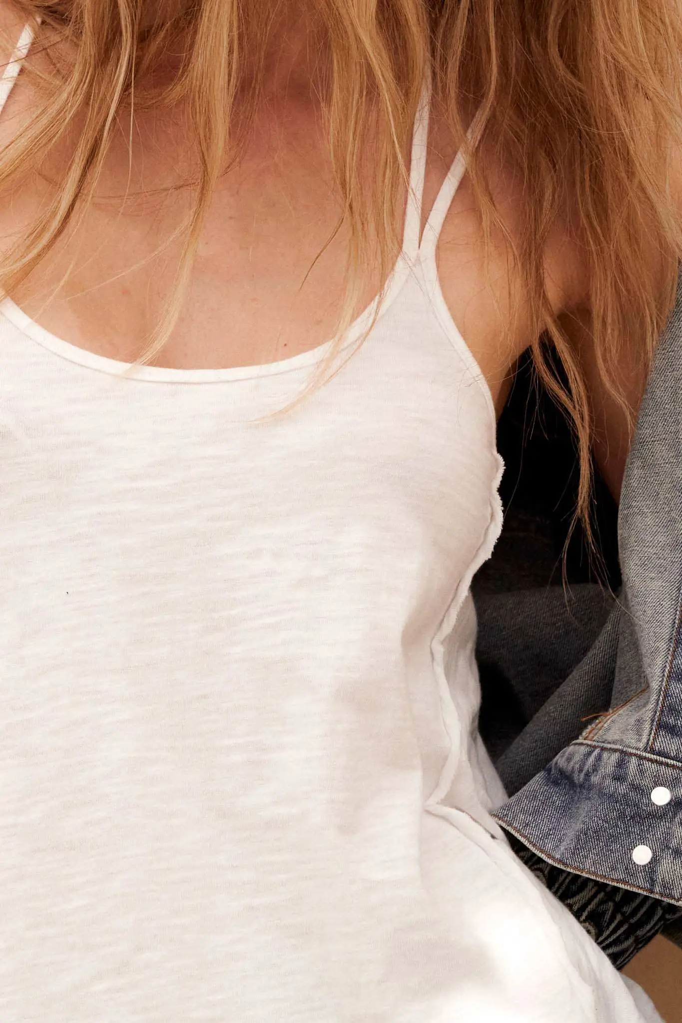 Easy Fit Vintage-Wash Slub Cotton Strappy Tank Top - Image 4