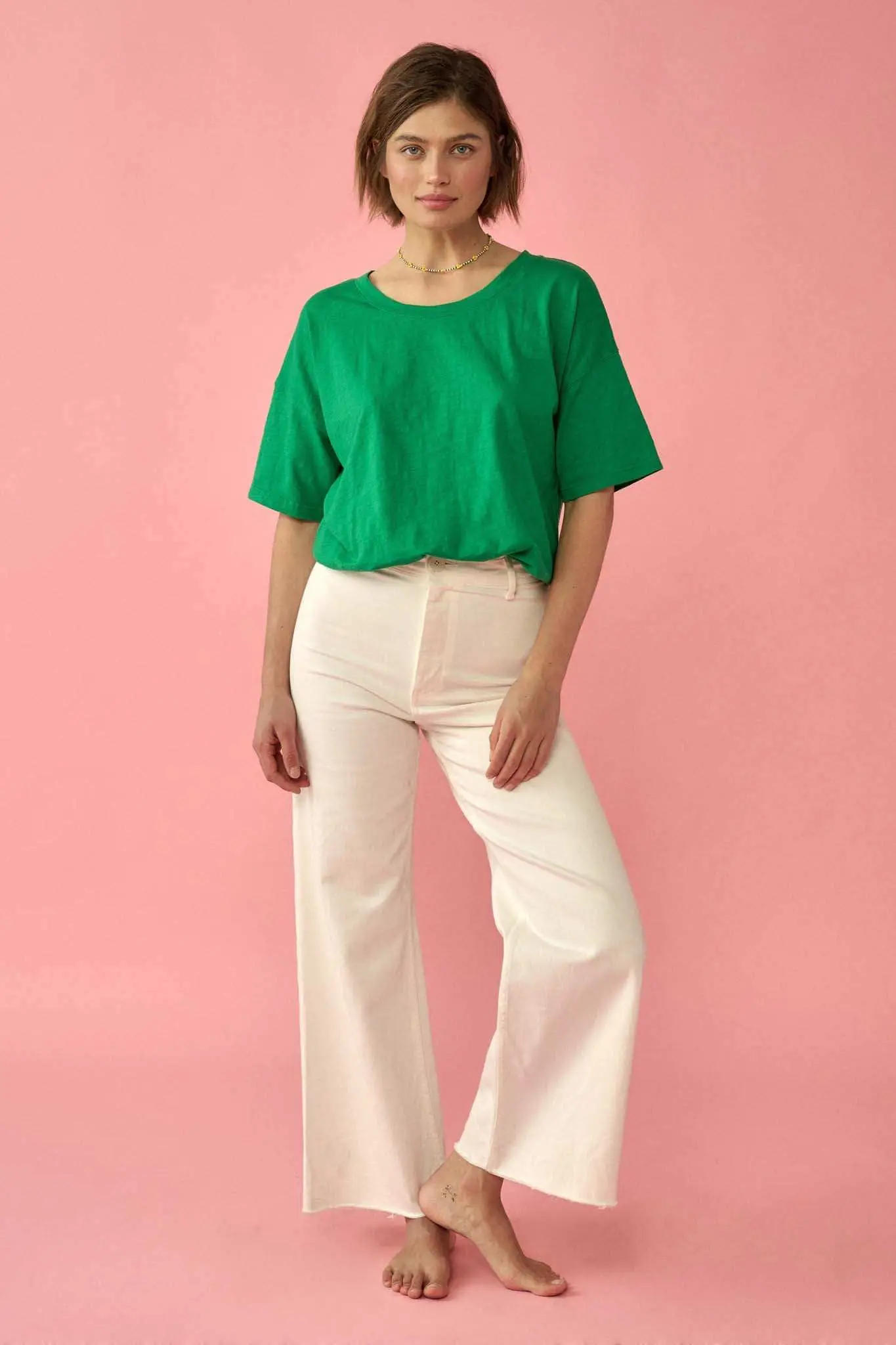 Easy Fit Vintage-Wash Slub Cotton T-Shirt Bodysuit - Image 10