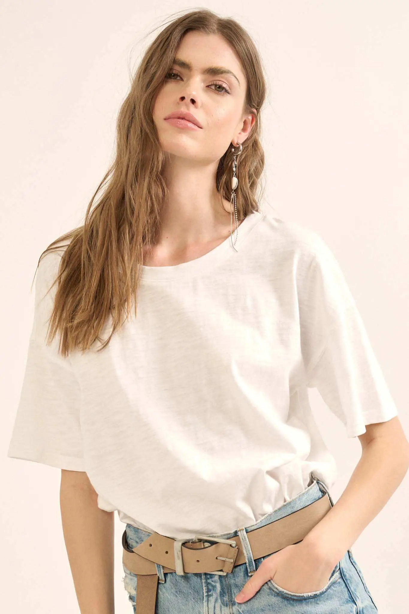 Easy Fit Vintage-Wash Slub Cotton T-Shirt Bodysuit - Image 12