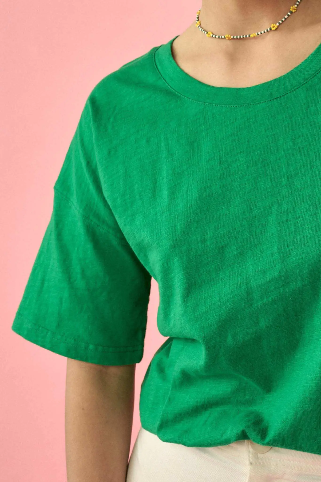 Easy Fit Vintage-Wash Slub Cotton T-Shirt Bodysuit - Image 8