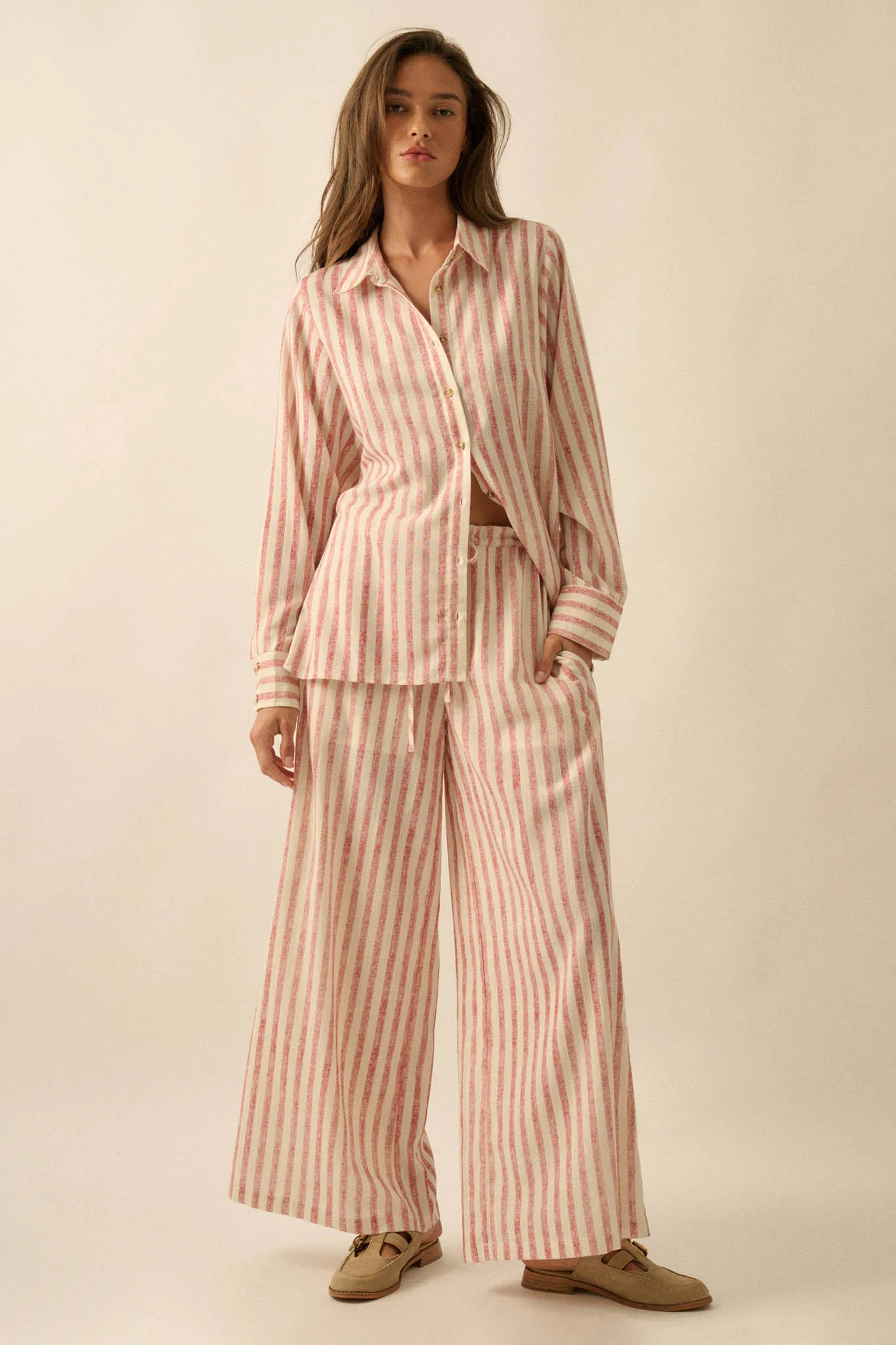 Easy Weekend Striped Oversize Button-Up Shirt - Image 5