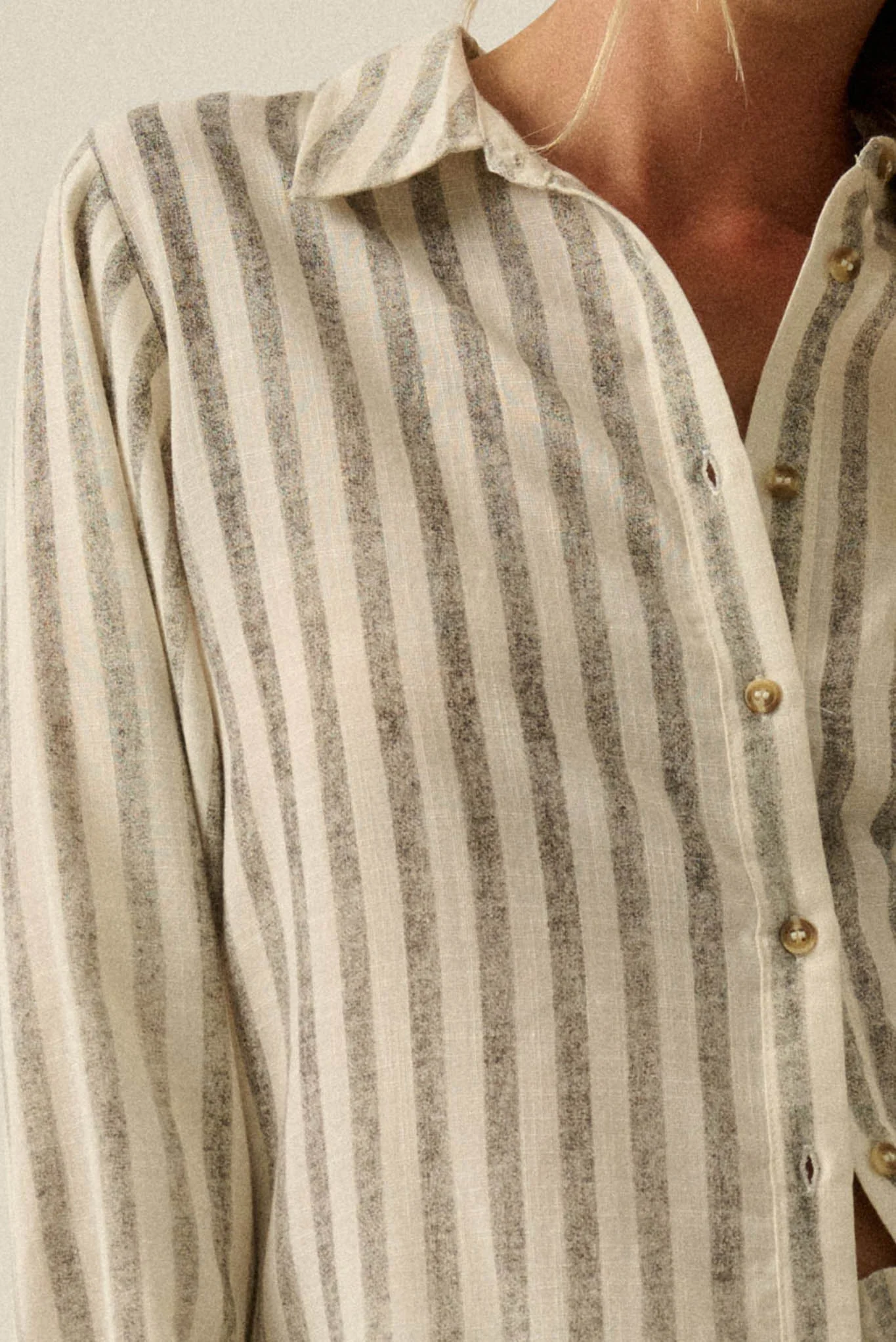 Easy Weekend Striped Oversize Button-Up Shirt - Image 8