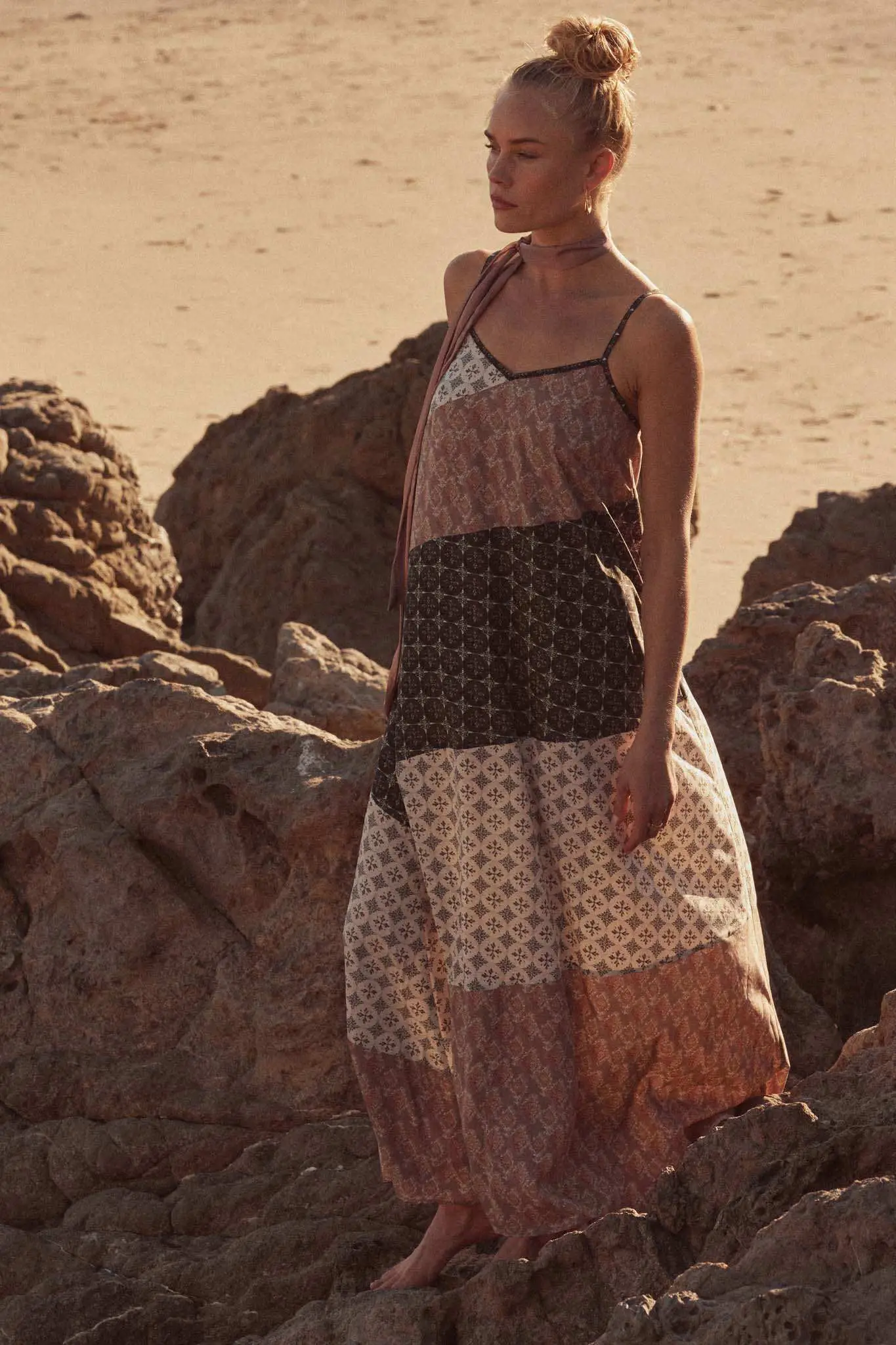 Eclectic Spirit Block-Print Tiered Maxi Dress - Image 2