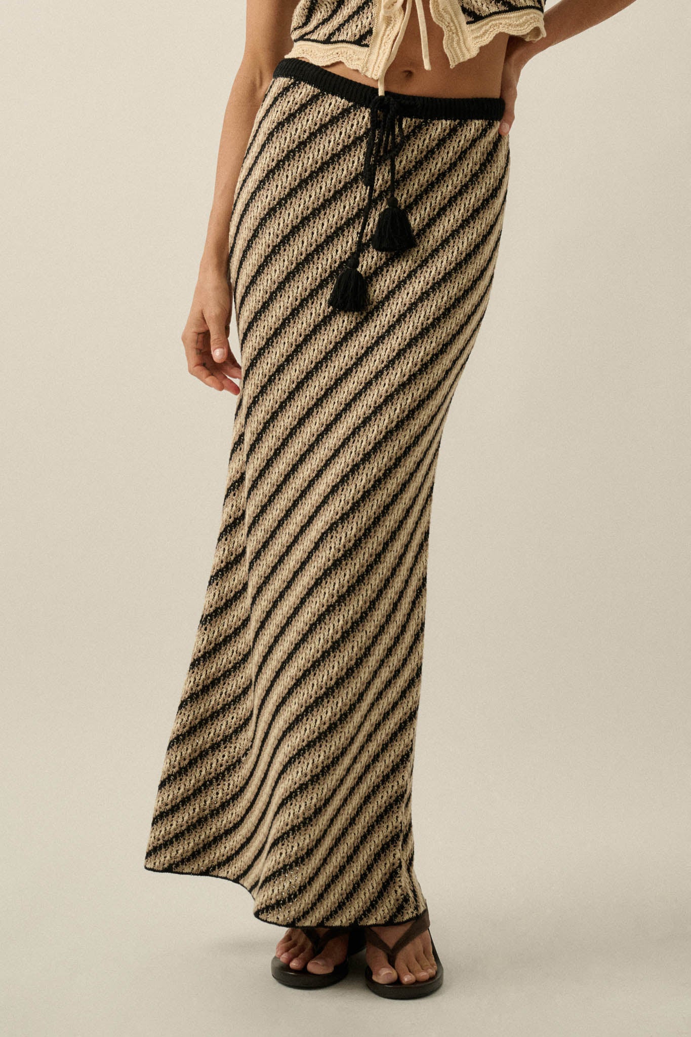 Endless Summer Striped Crochet-Knit Maxi Skirt - Image 12