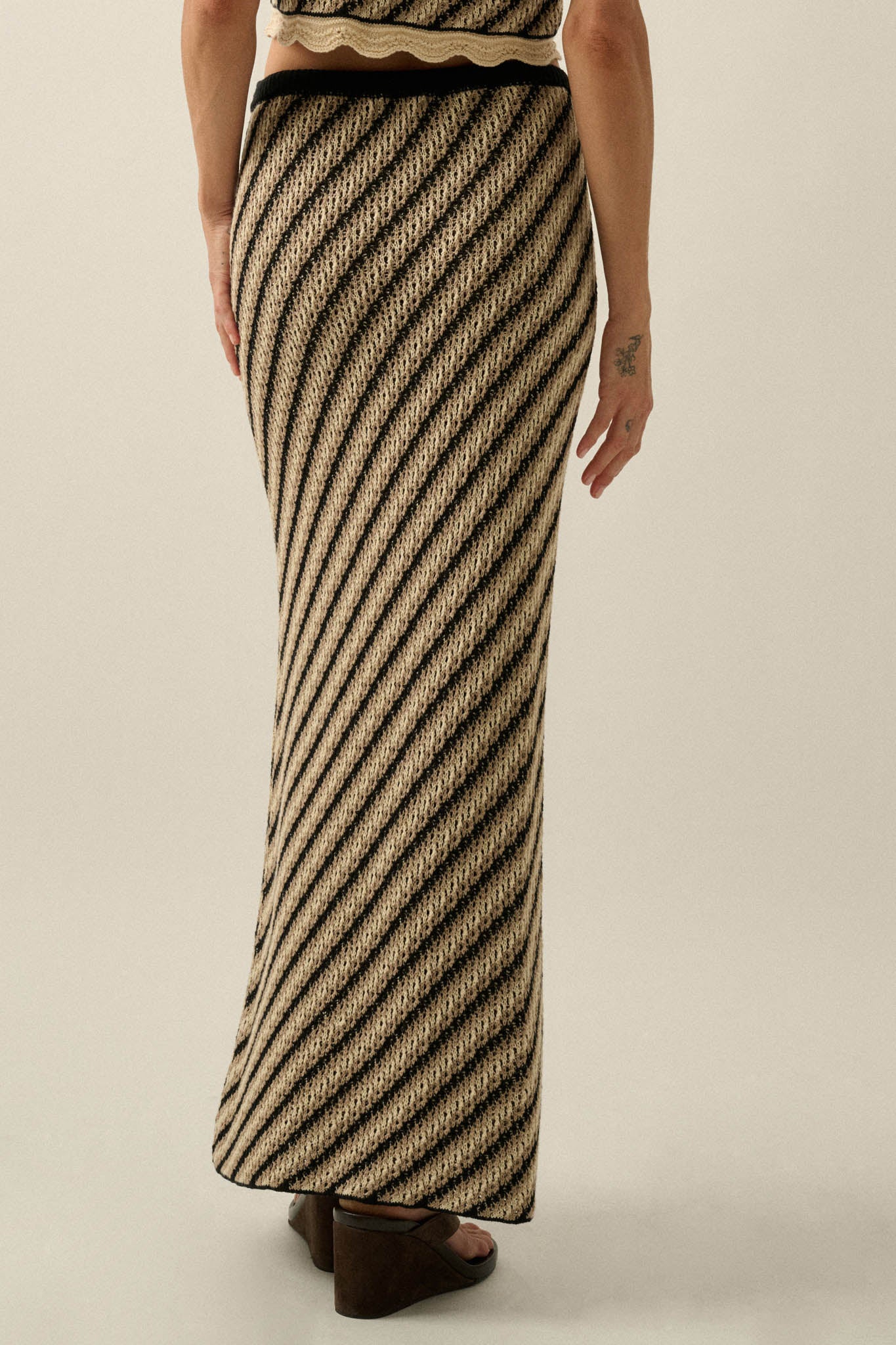 Endless Summer Striped Crochet-Knit Maxi Skirt - Image 15