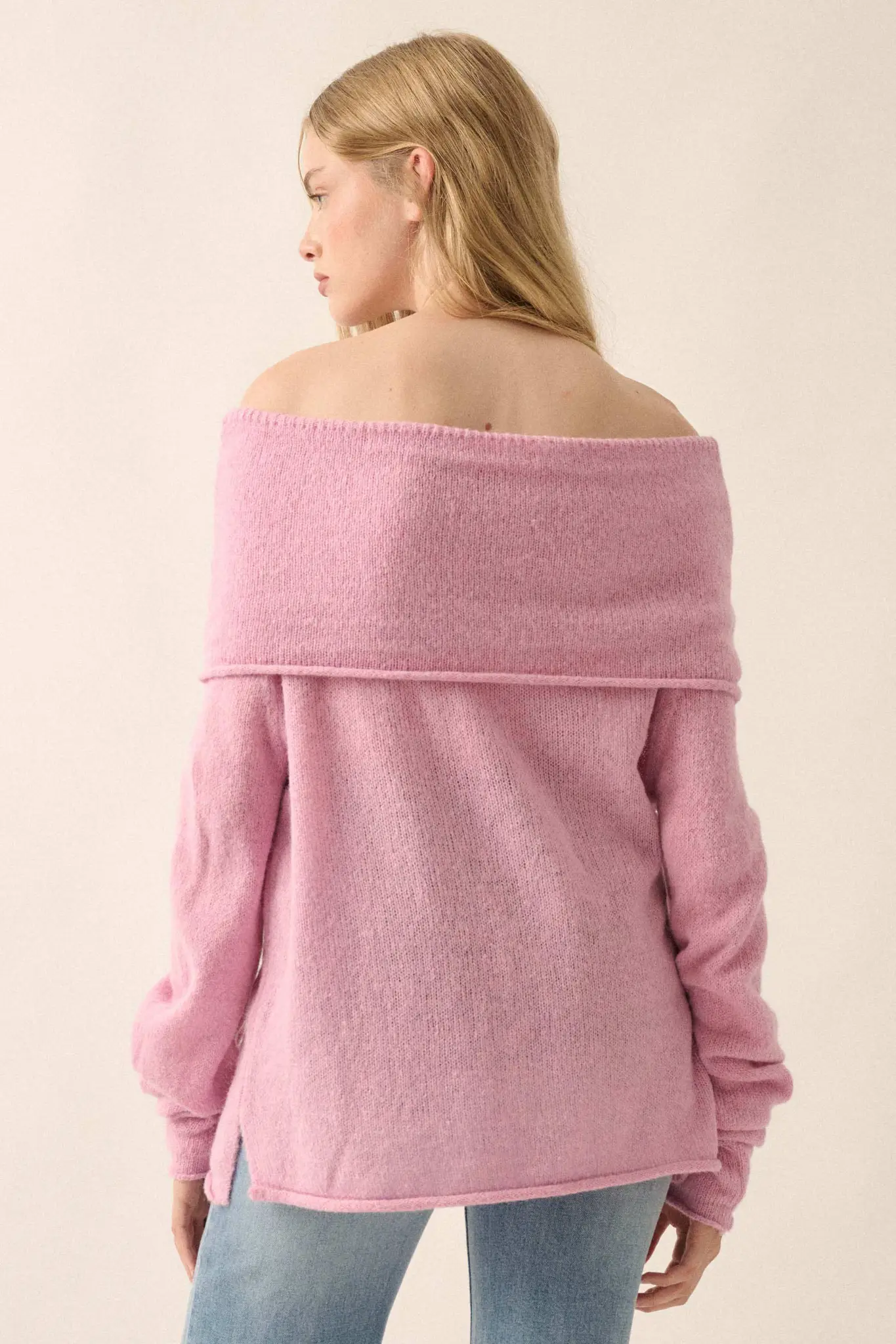 Enjoy the Moment Off-Shoulder Foldover Sweater - Image 2