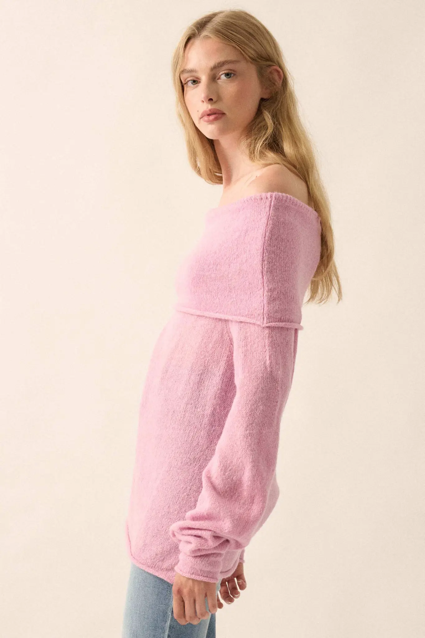 Enjoy the Moment Off-Shoulder Foldover Sweater - Image 5