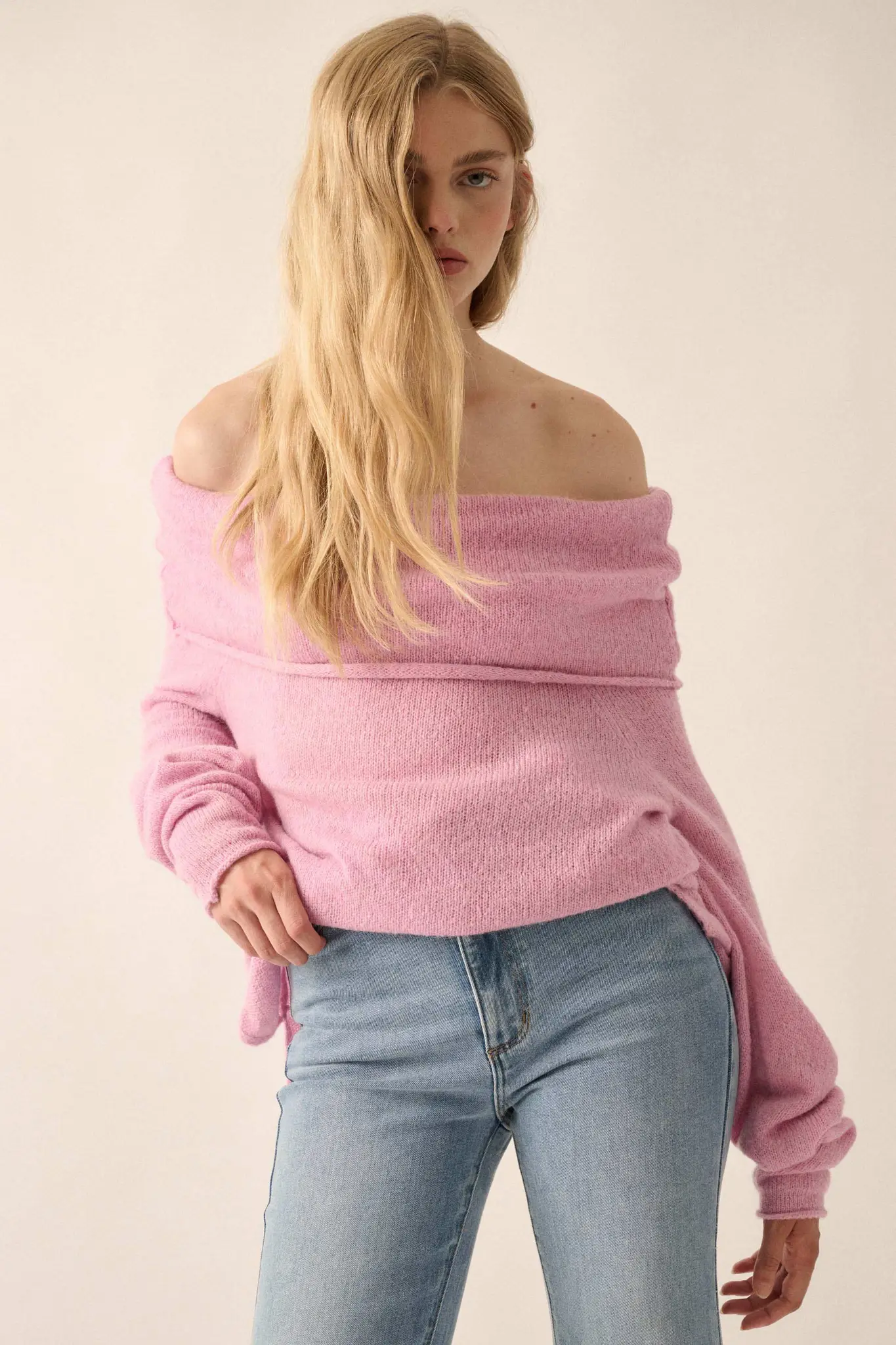 Enjoy the Moment Off-Shoulder Foldover Sweater - Image 6