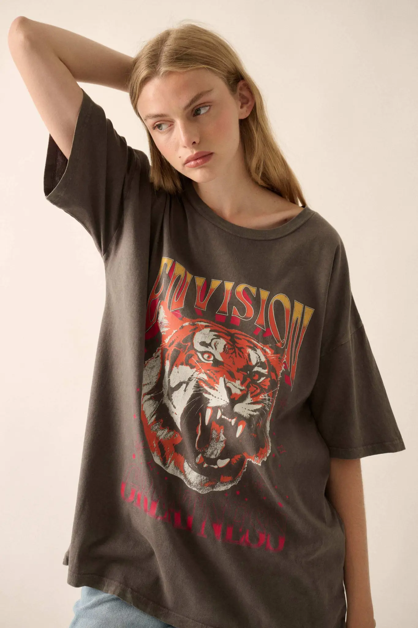 Envision Greatness Vintage-Print Tiger Graphic Tee - Image 5