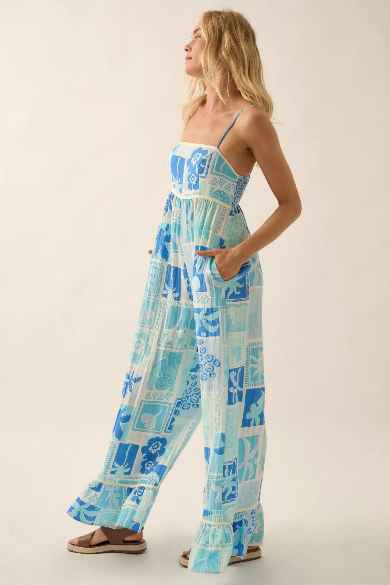 Escape Plan Tropical Floral Ruffle-Hem Jumpsuit - Image 6
