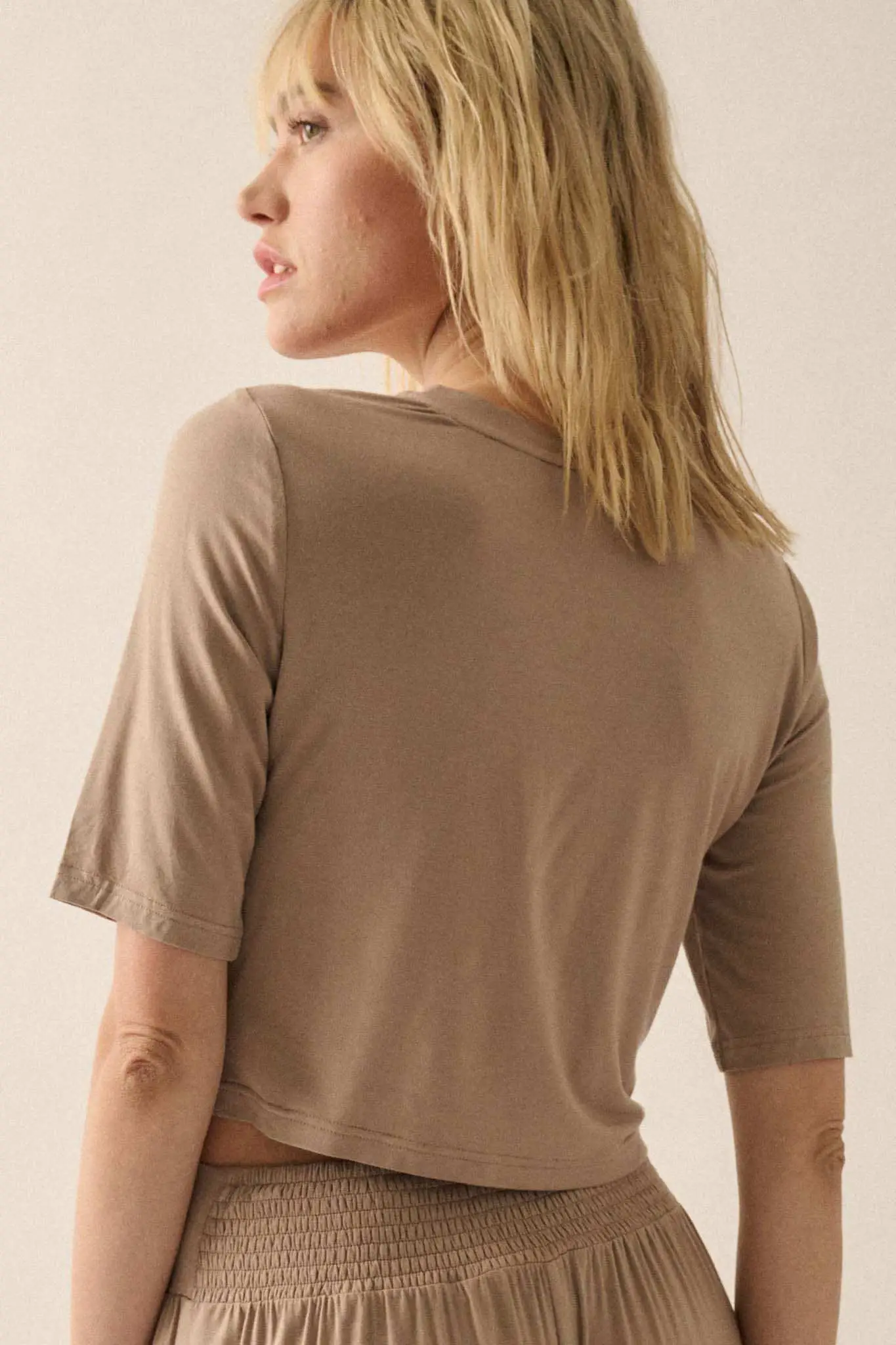 Essential Trends Modal Jersey Cropped Tee - Image 2