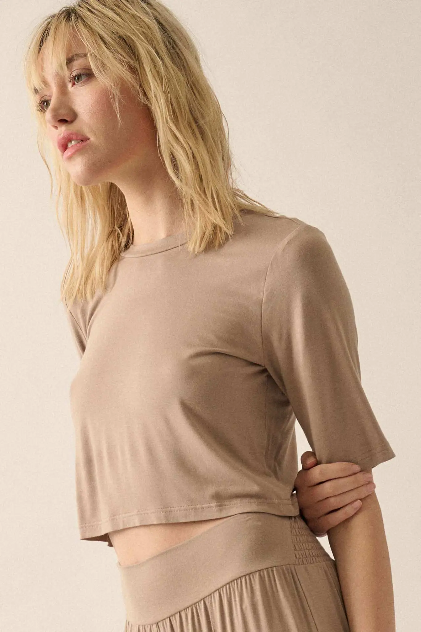Essential Trends Modal Jersey Cropped Tee - Image 6